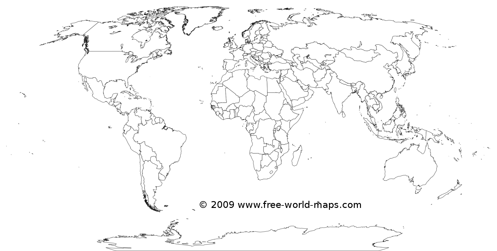 political blank map of world