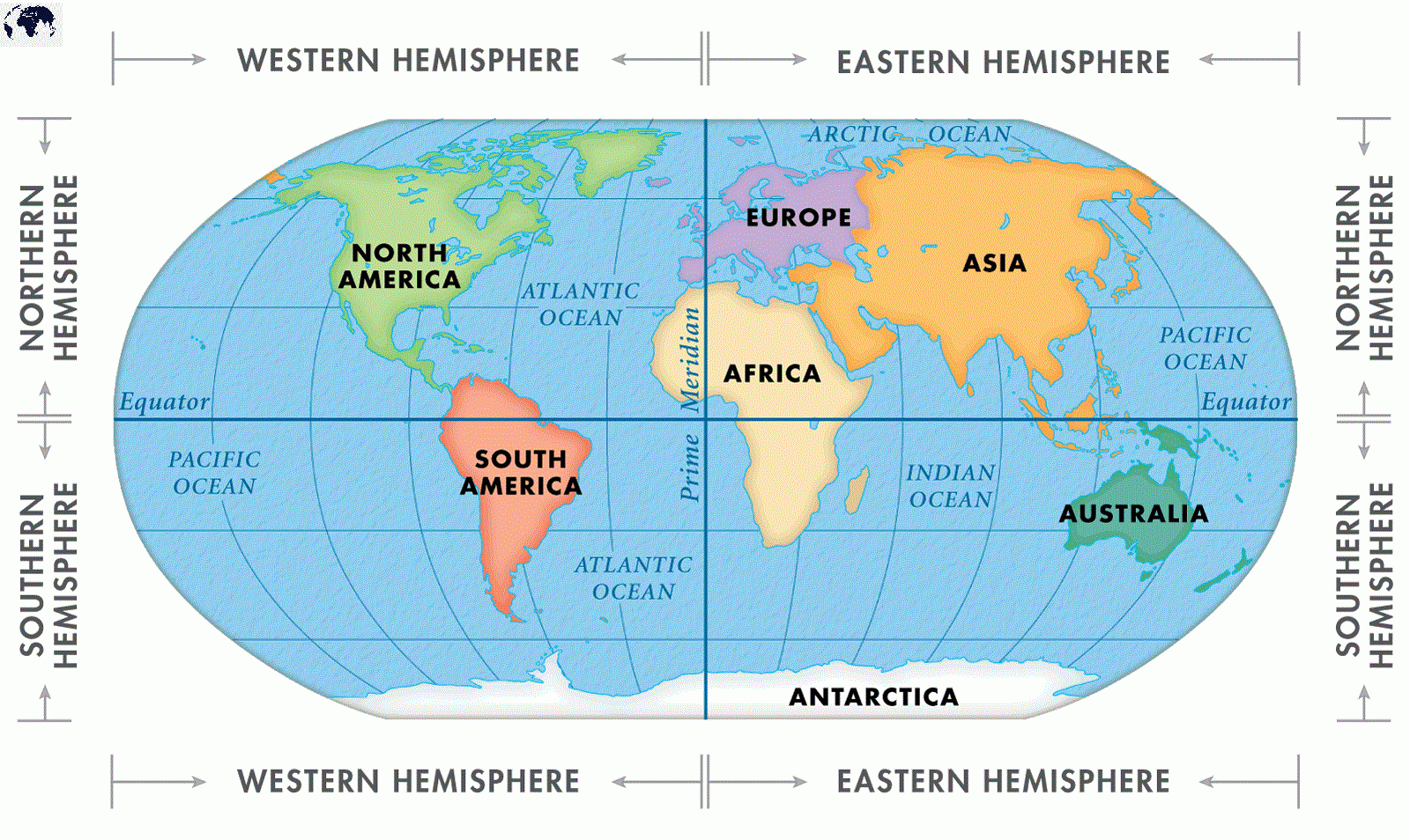 world hemispheres map