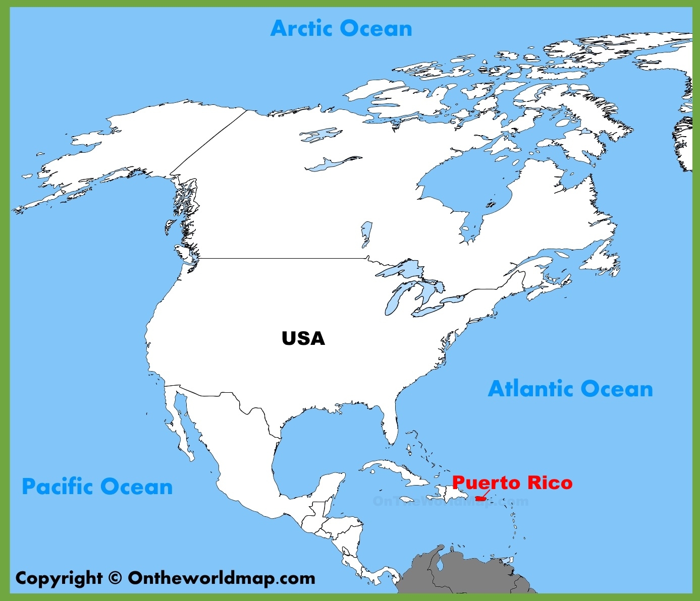 Puerto Rico Location On The North America Map Ontheworldmap