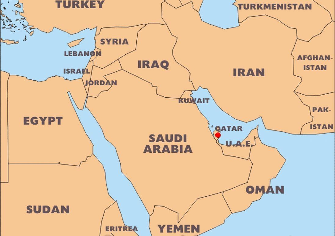 Qatar Map World Location World Map Qatar Location Western Asia Asia 