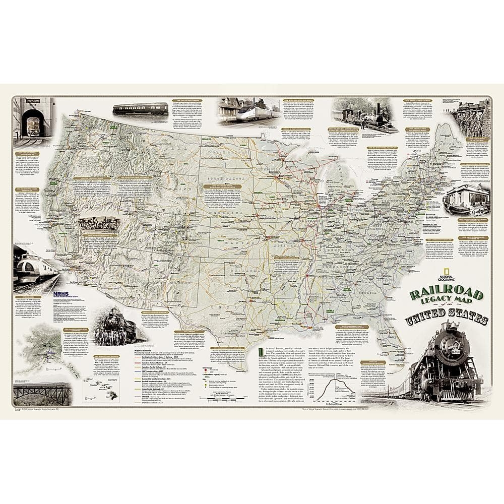 Railroad Legacy Map Of The US Wall Map National Geographic