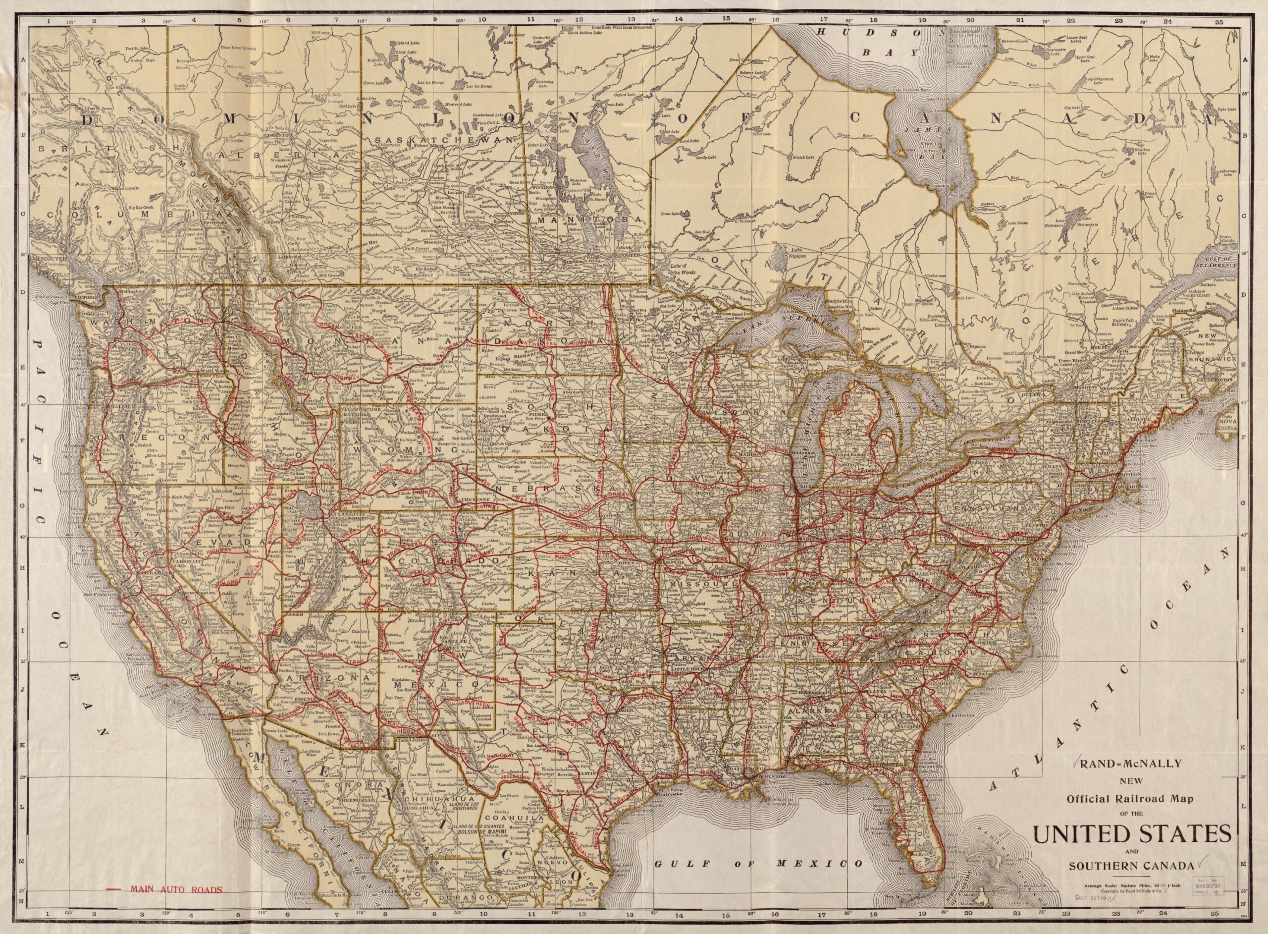 Rand McNally New Official Railroad Map Of The United States And Southern Canada Library Of Congress