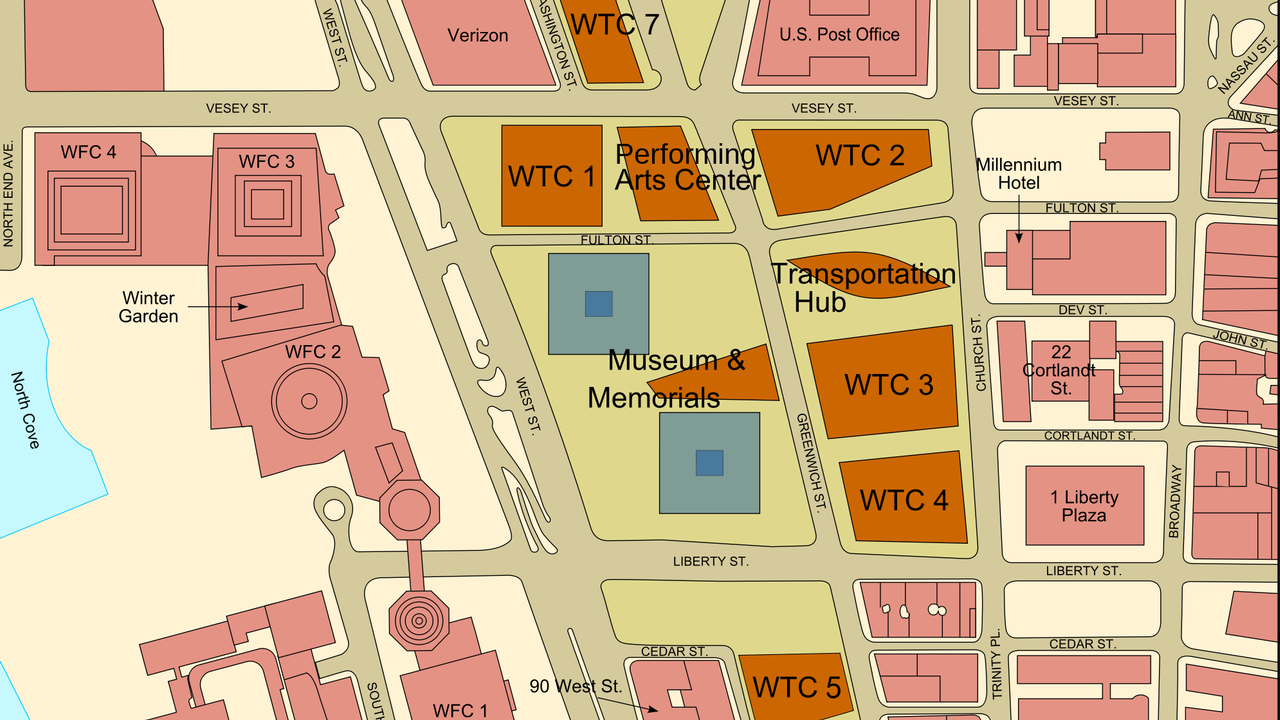 map of the world trade center