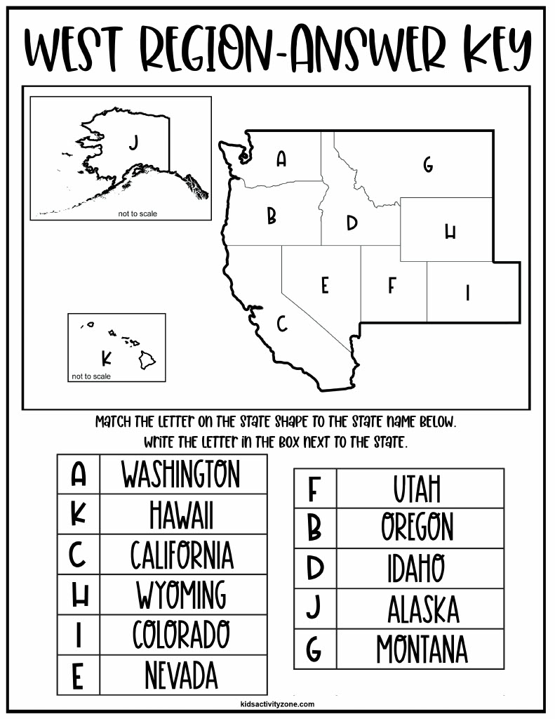 Regions Of The United States Worksheets Kids Activity Zone