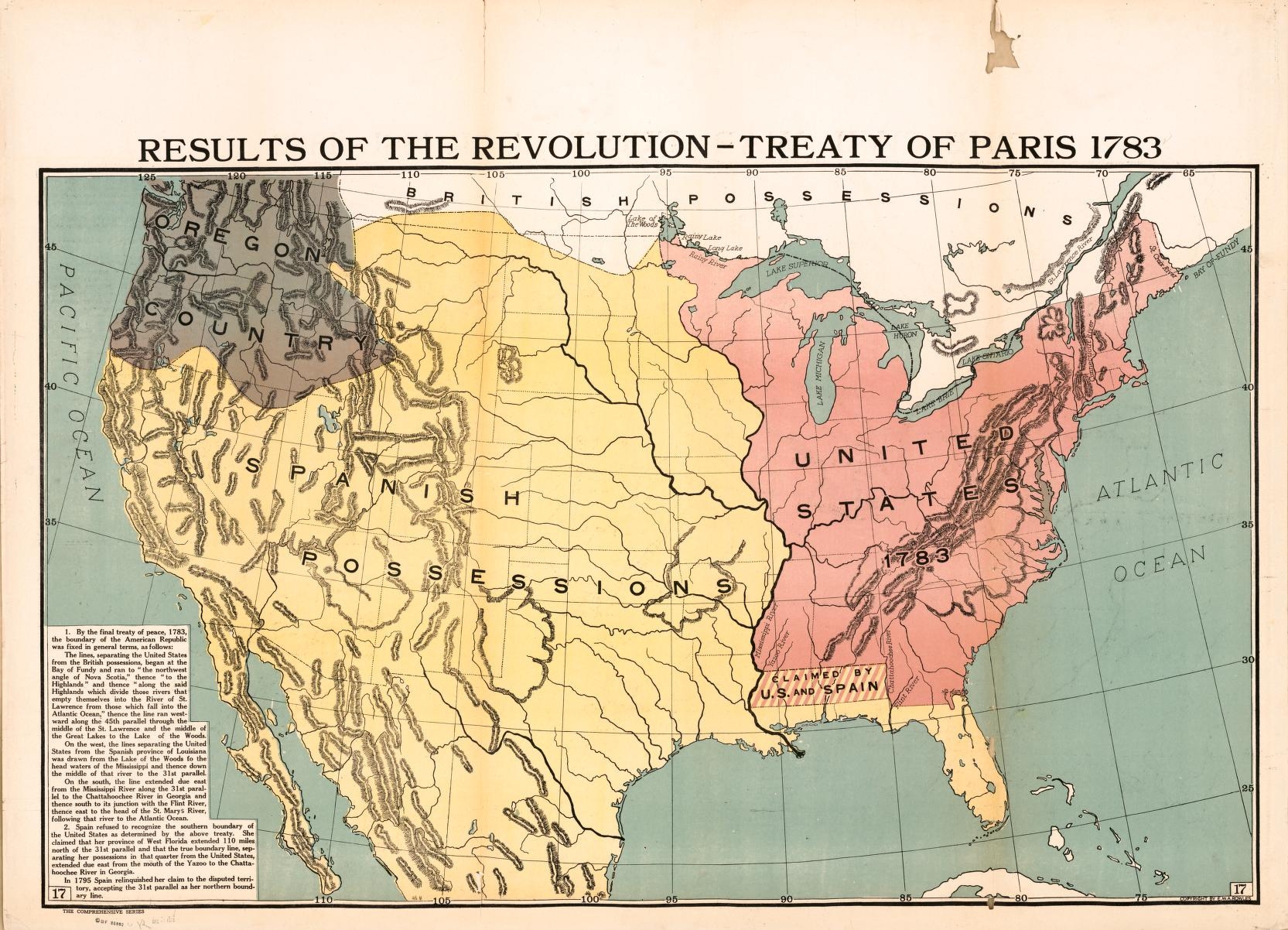 united states map in 1783
