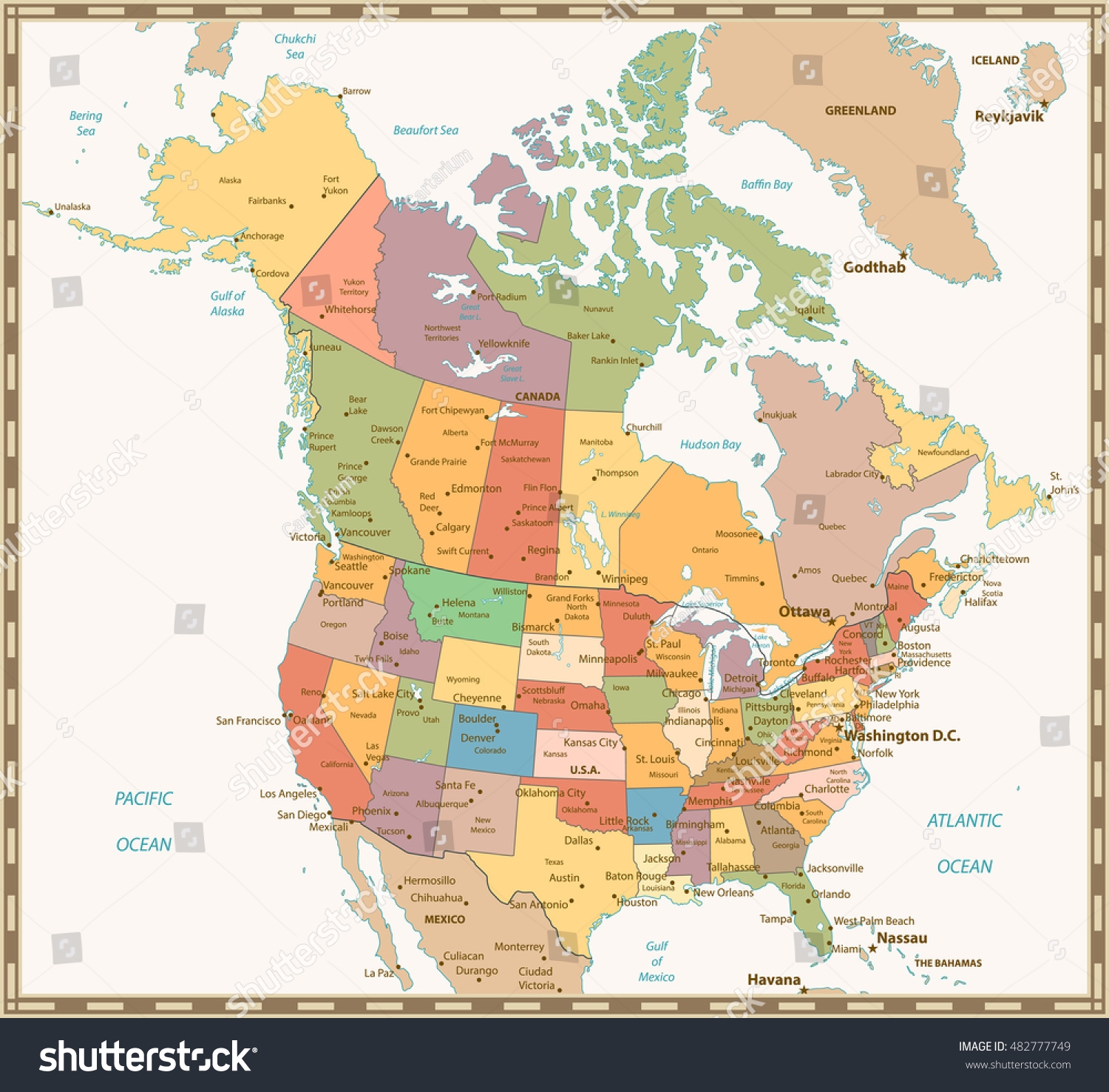 political map of united states and canada political map of united states and canada