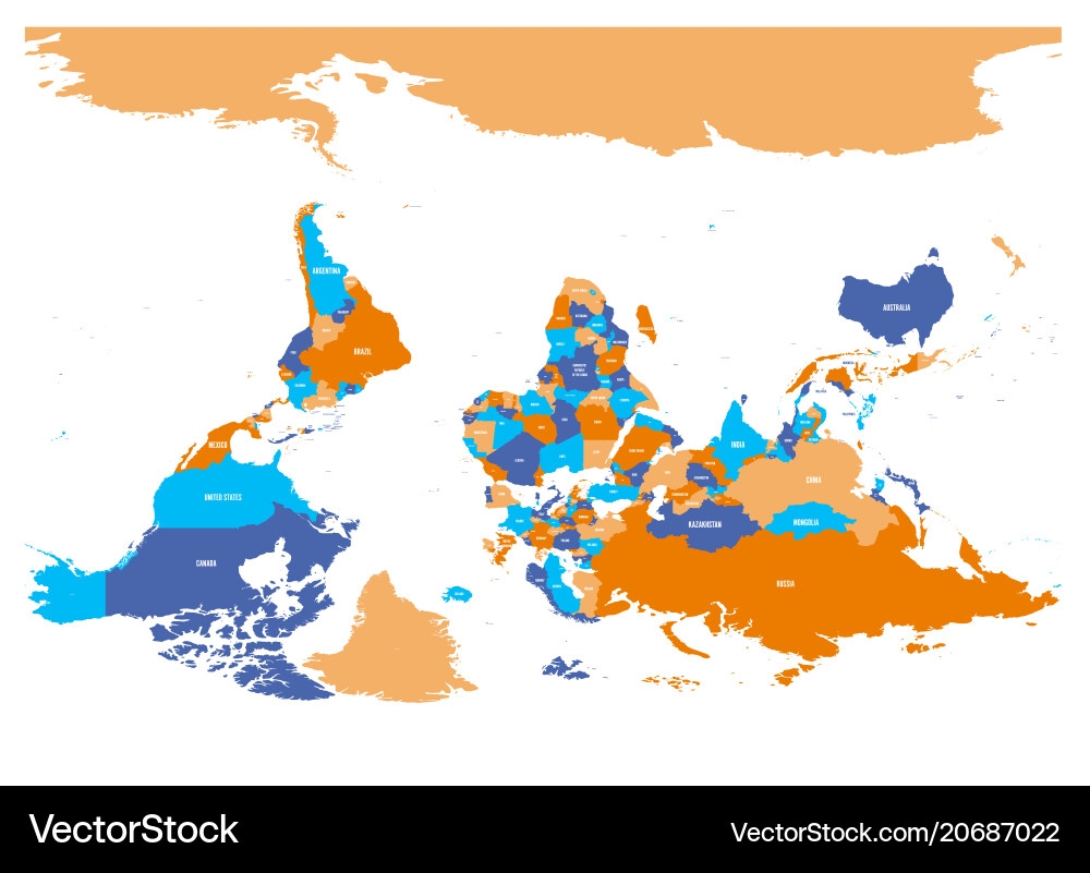 Reversed World Map 20687022 Royalty Free Vector VectorStock Reversed World Map 20687022 Royalty Free Vector VectorStock