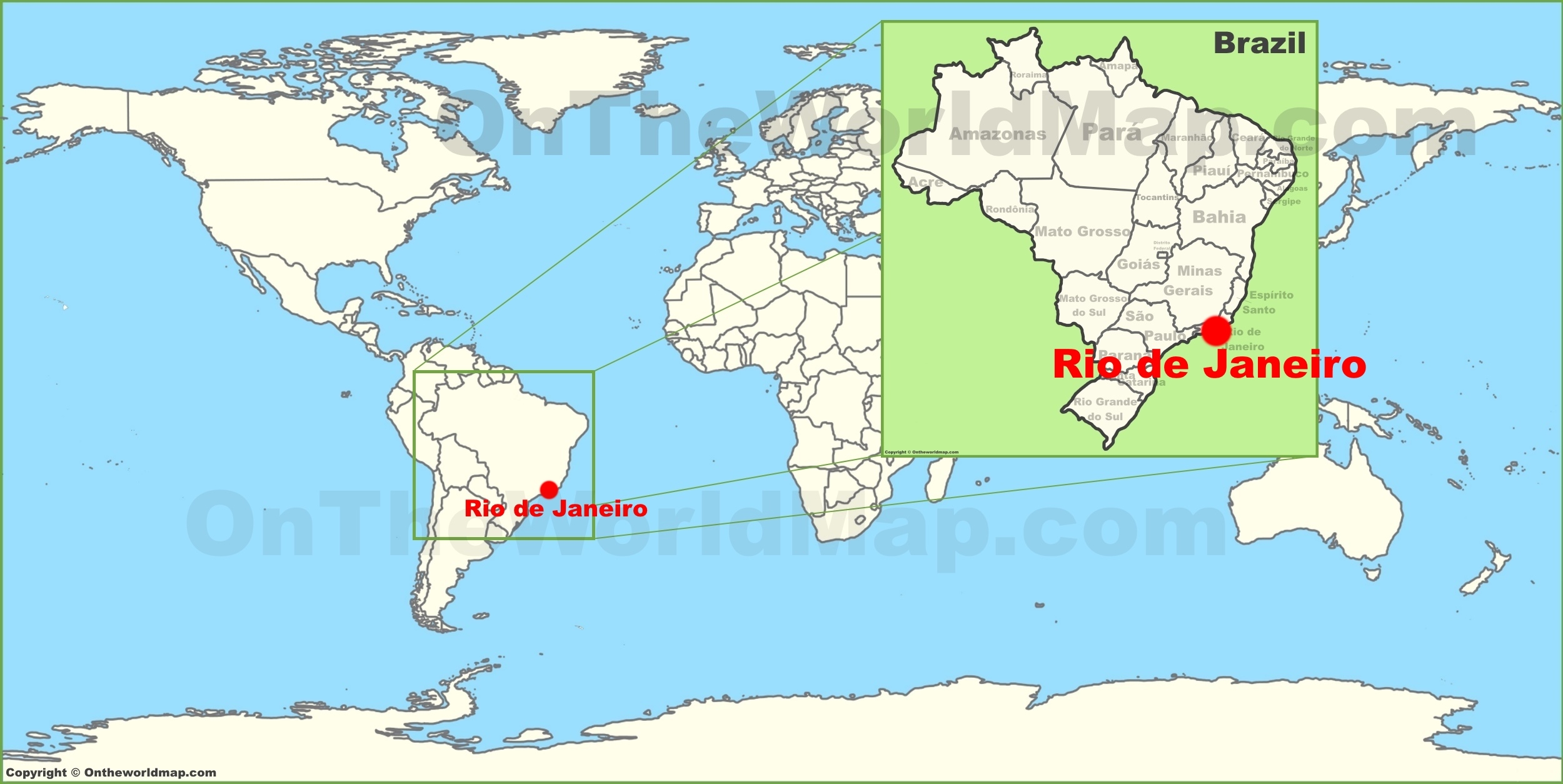 Rio De Janeiro On The World Map Ontheworldmap