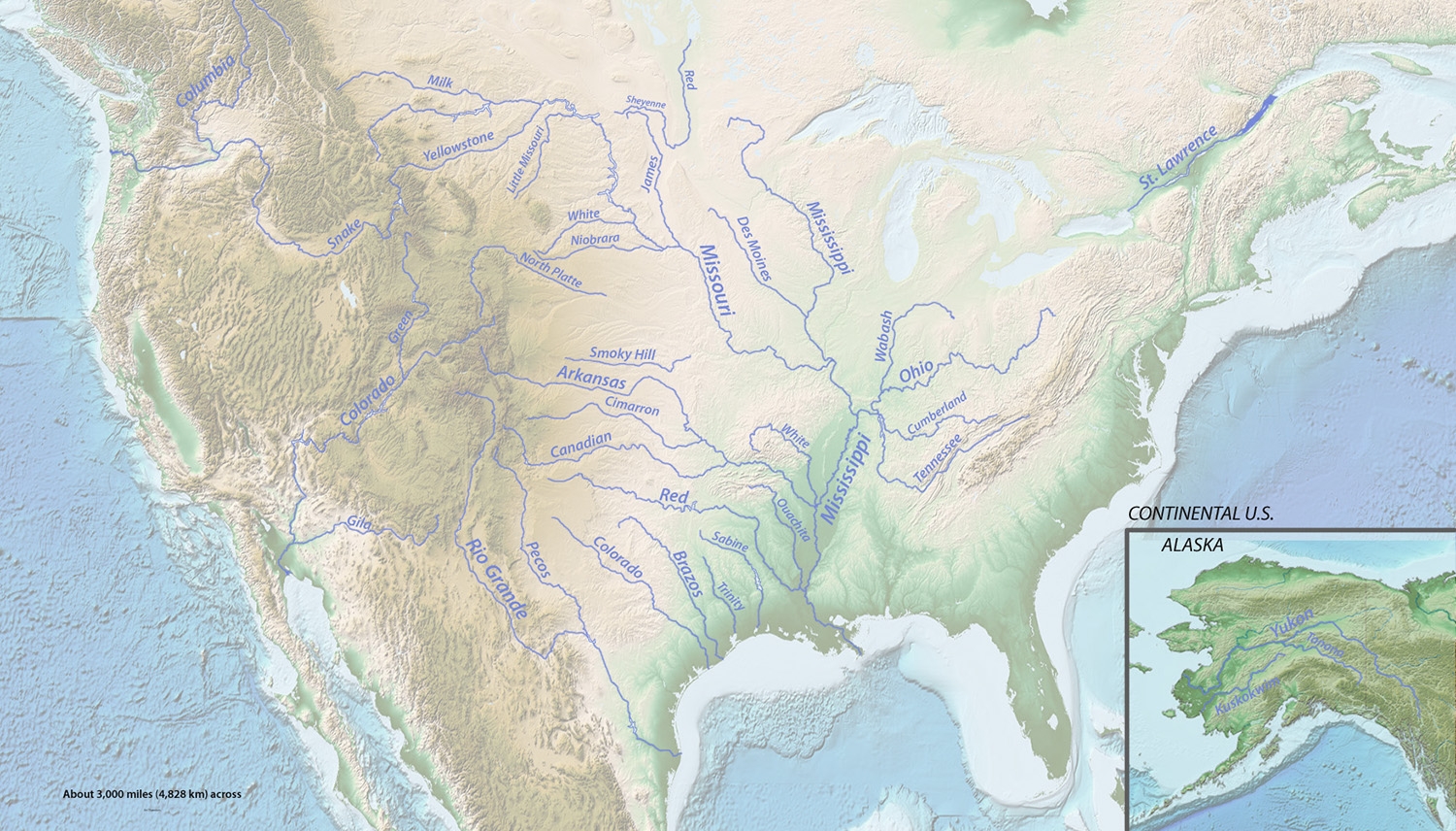 map of rivers in the united states