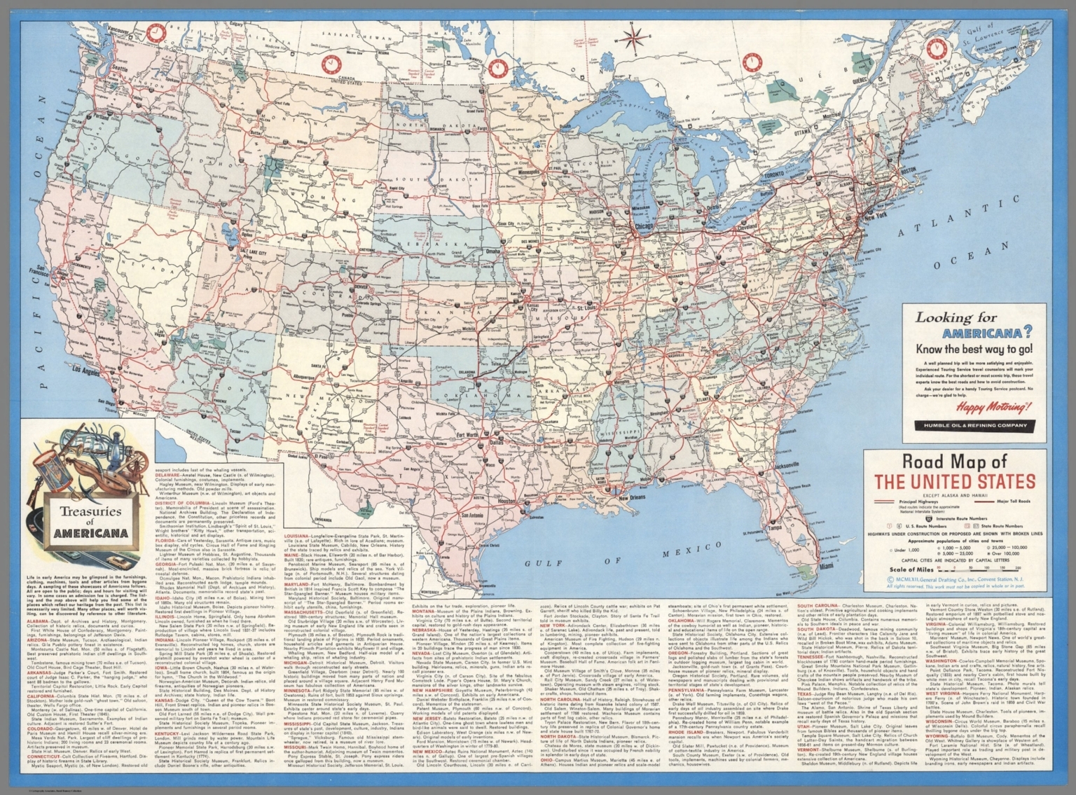 Road Map Of The United States Except Alaska And Hawaii MCMLXII 1962 David Rumsey Historical Map Collection
