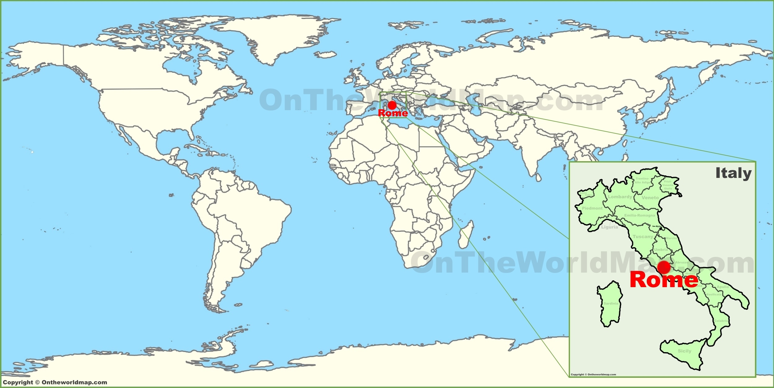 Rome On The World Map Ontheworldmap