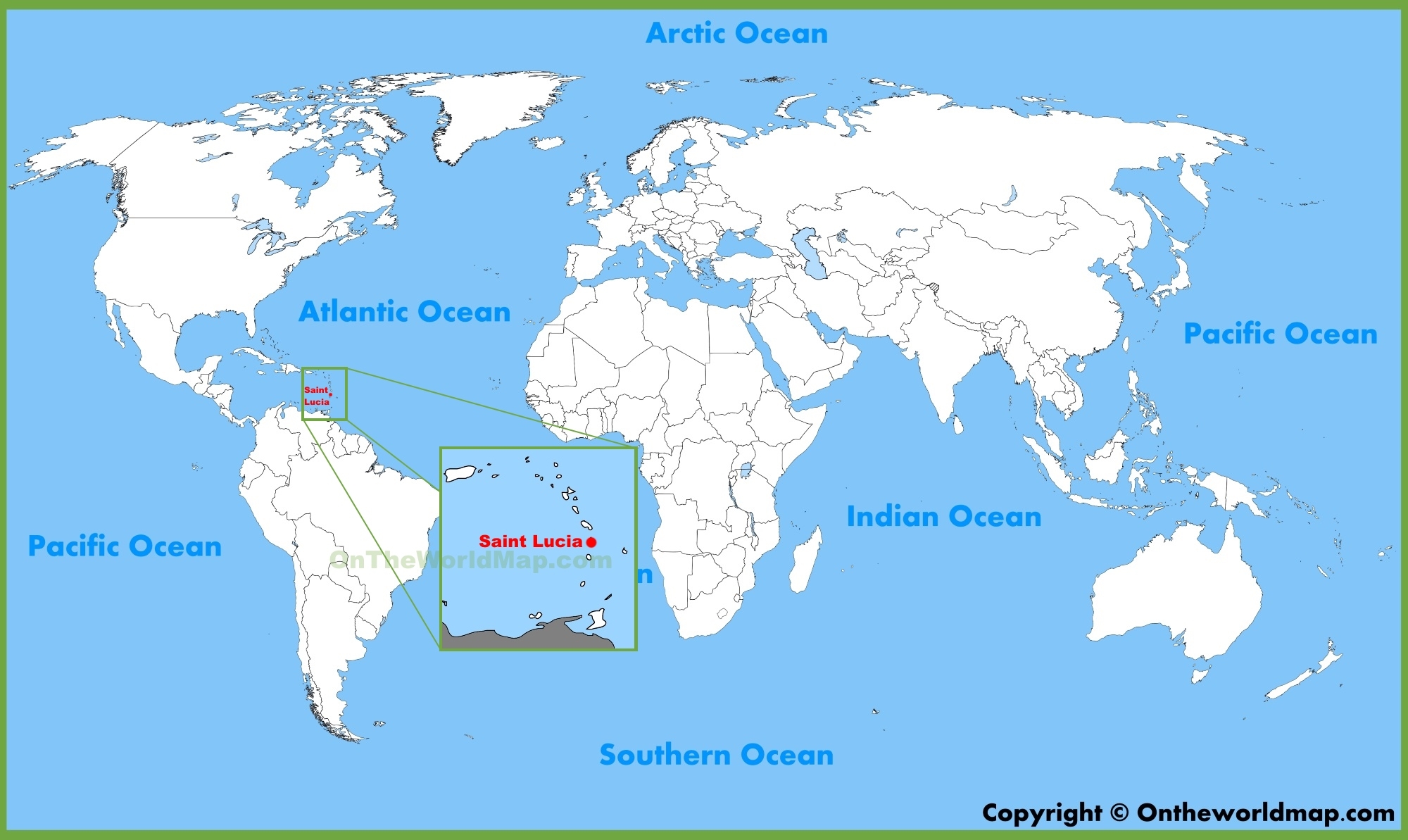 Saint Lucia Location On The World Map Ontheworldmap