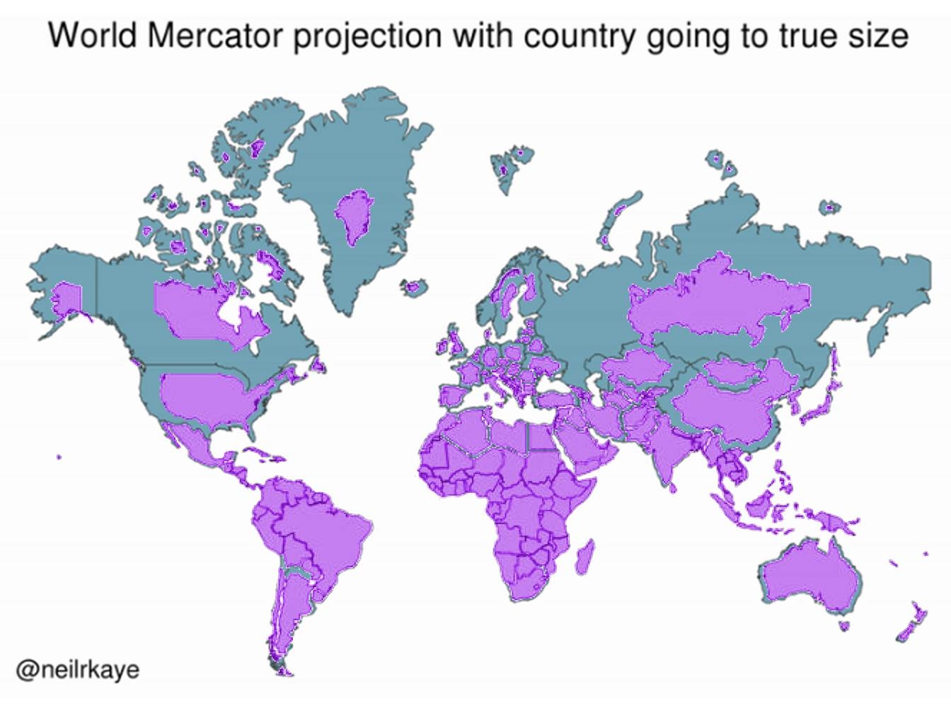 true size map of the world