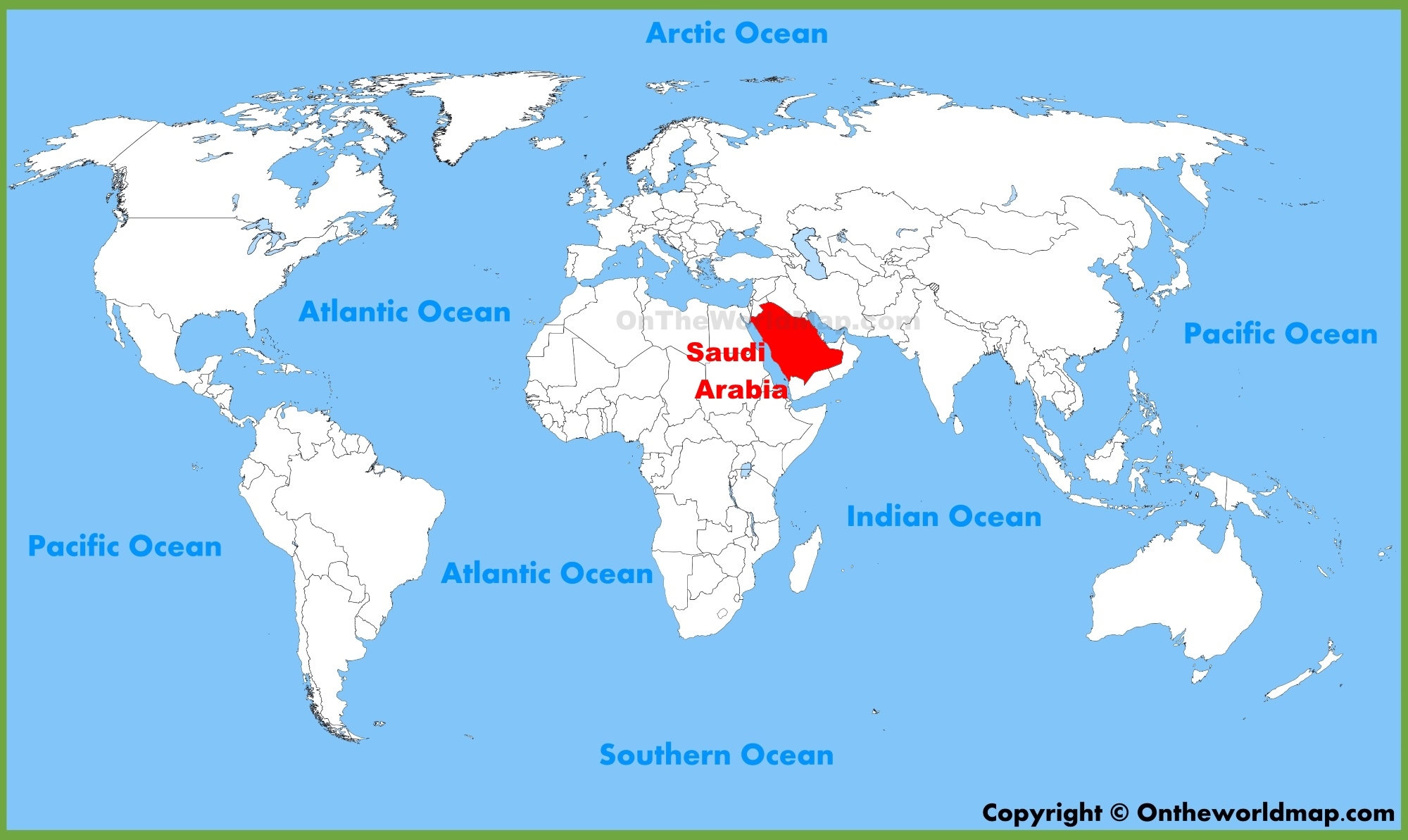 mecca on a world map