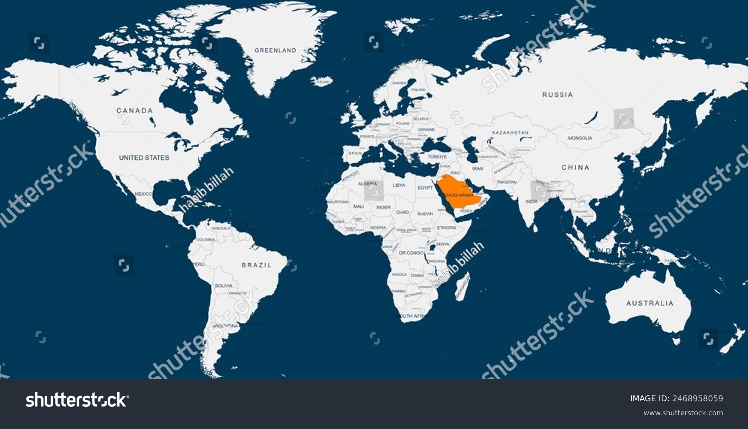Saudi Arabia Mapgeographical Map Saudi Arabia Stock Illustration 2468958059 Shutterstock