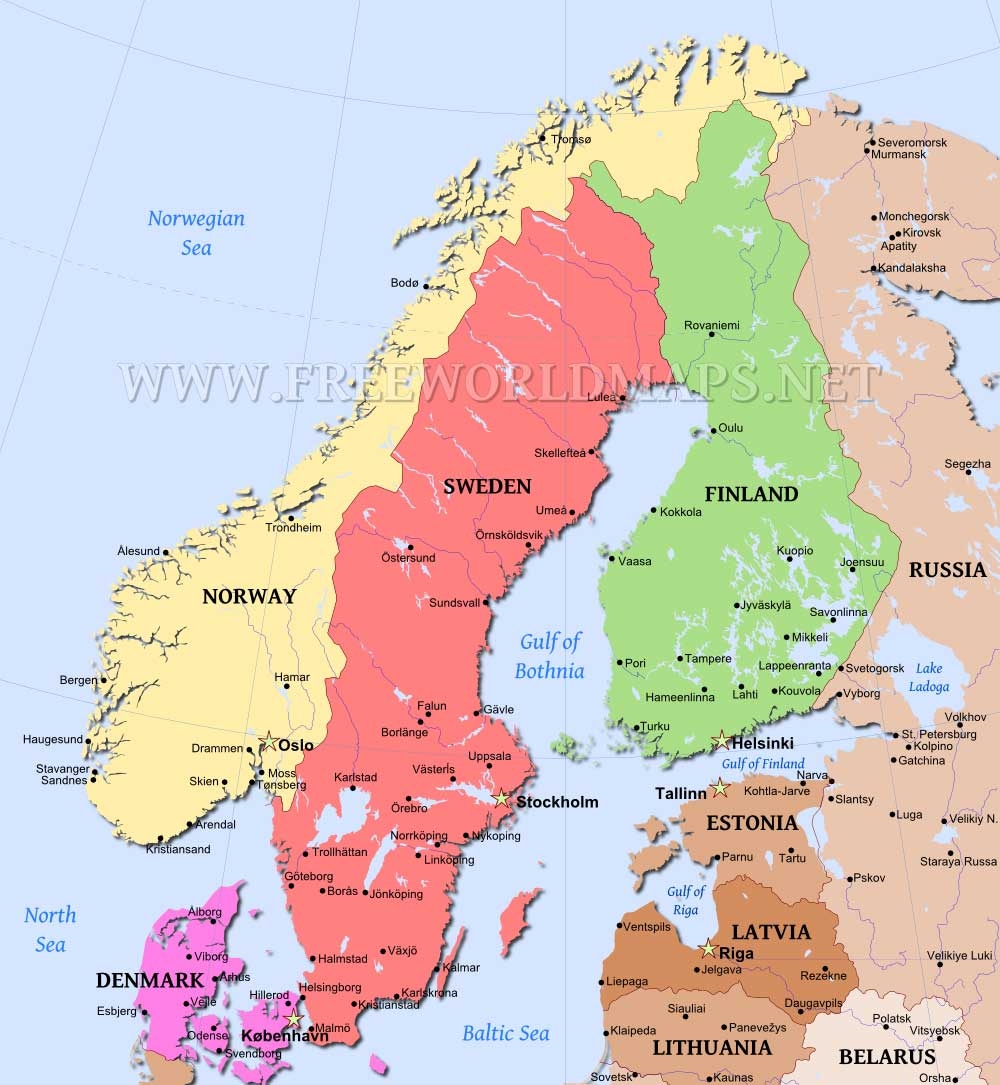 Scandinavia Map By Freeworldmaps
