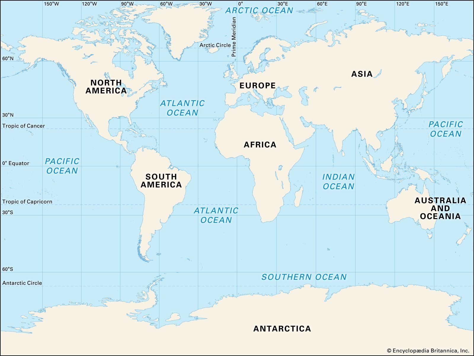 School Learning Zone Oceans And Continents