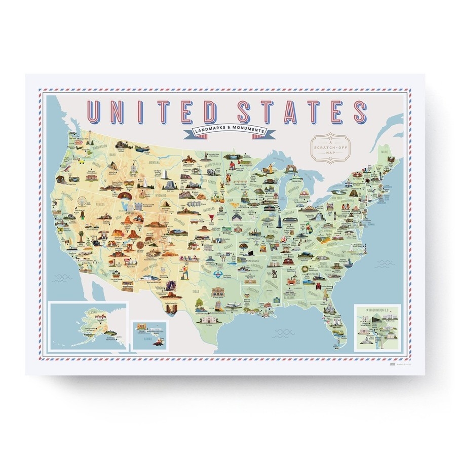 Scratch Off Map Of United States Landmarks And Monuments