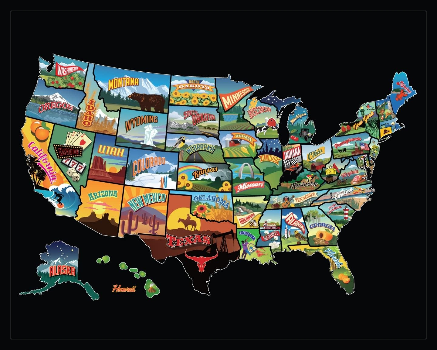 Scratch Off Map Of United States USA State 16L X 1W States EBay