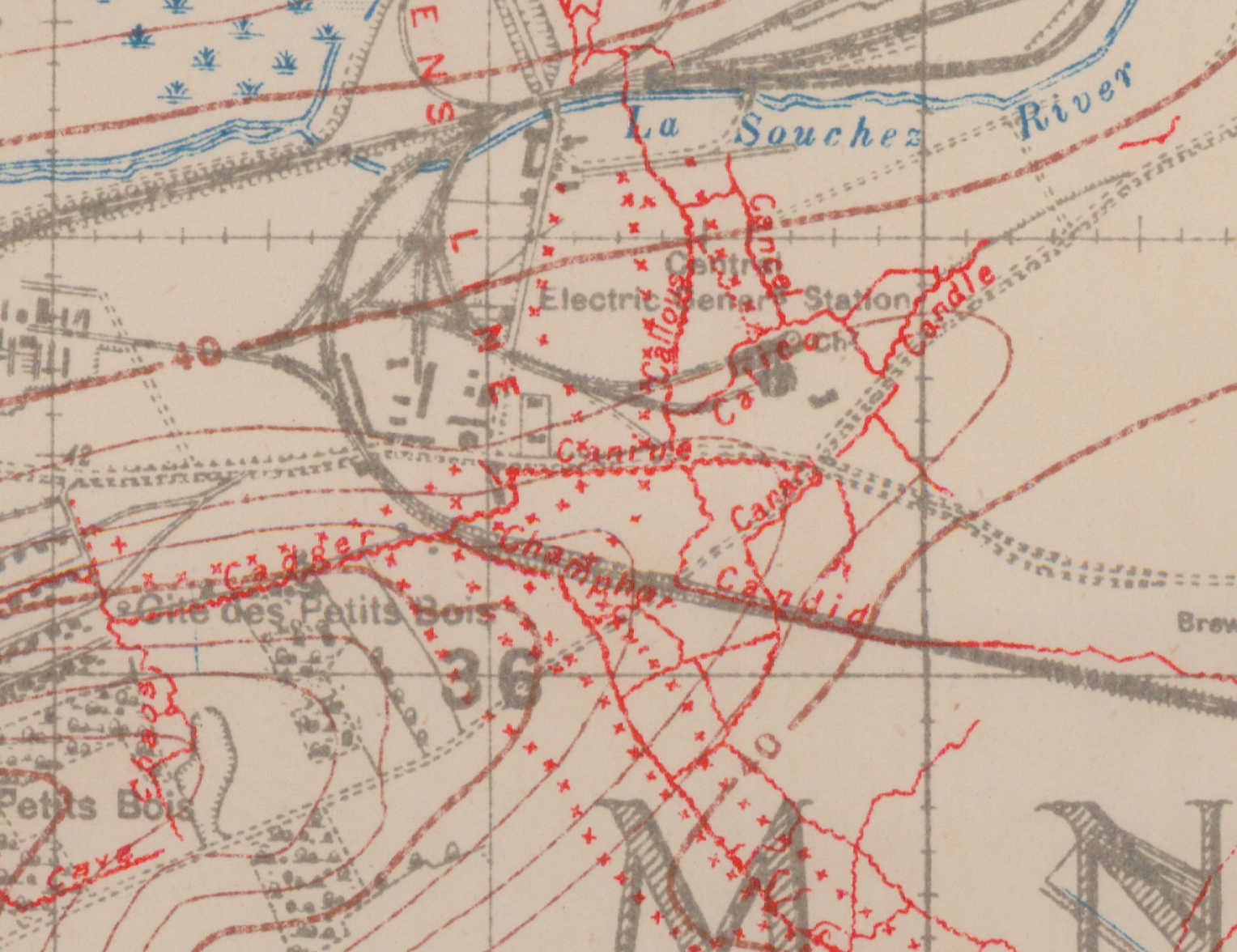 Section Of First World War British Trench Map Grid 36c SW Lens February 1917 Digital History Histoire Num rique
