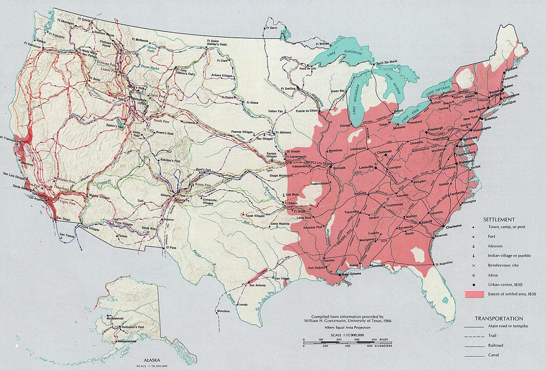 map of the united states 1830