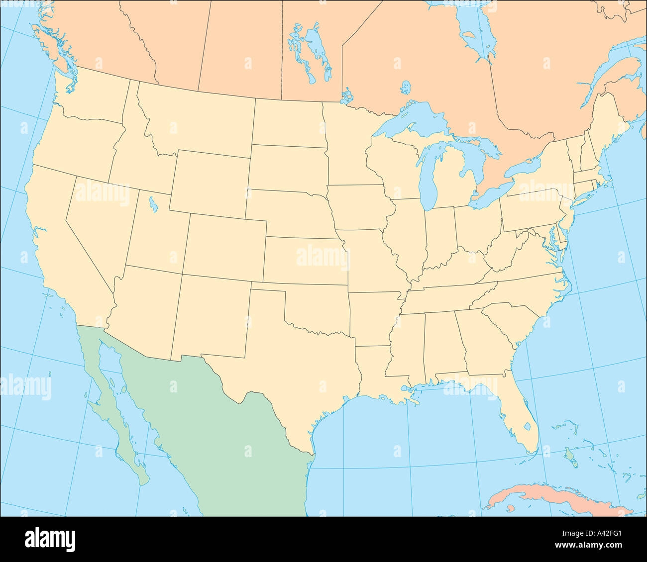 Simple Outline Map Showing USA And Canada With States And Provinces Stock Photo Alamy Simple Outline Map Showing USA And Canada With States And Provinces Stock Photo Alamy