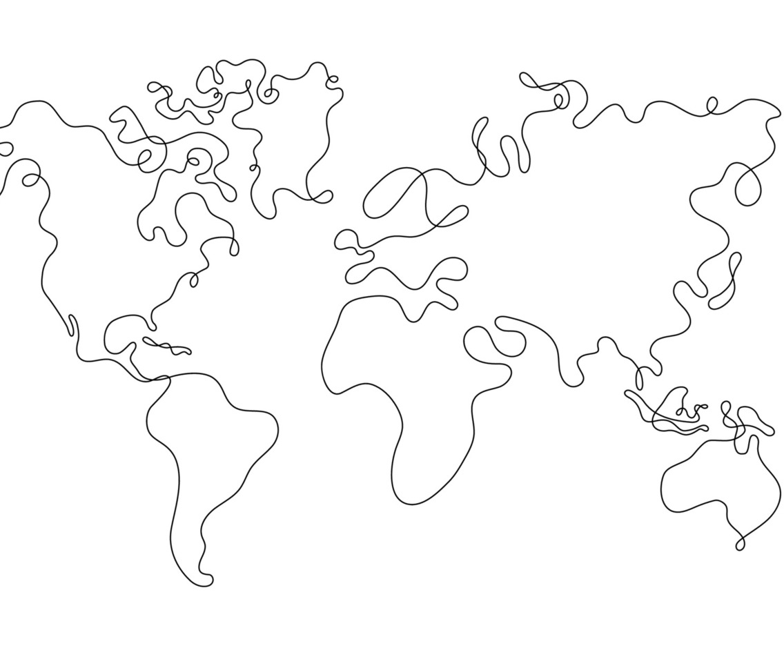 Simple Outline World Map Background