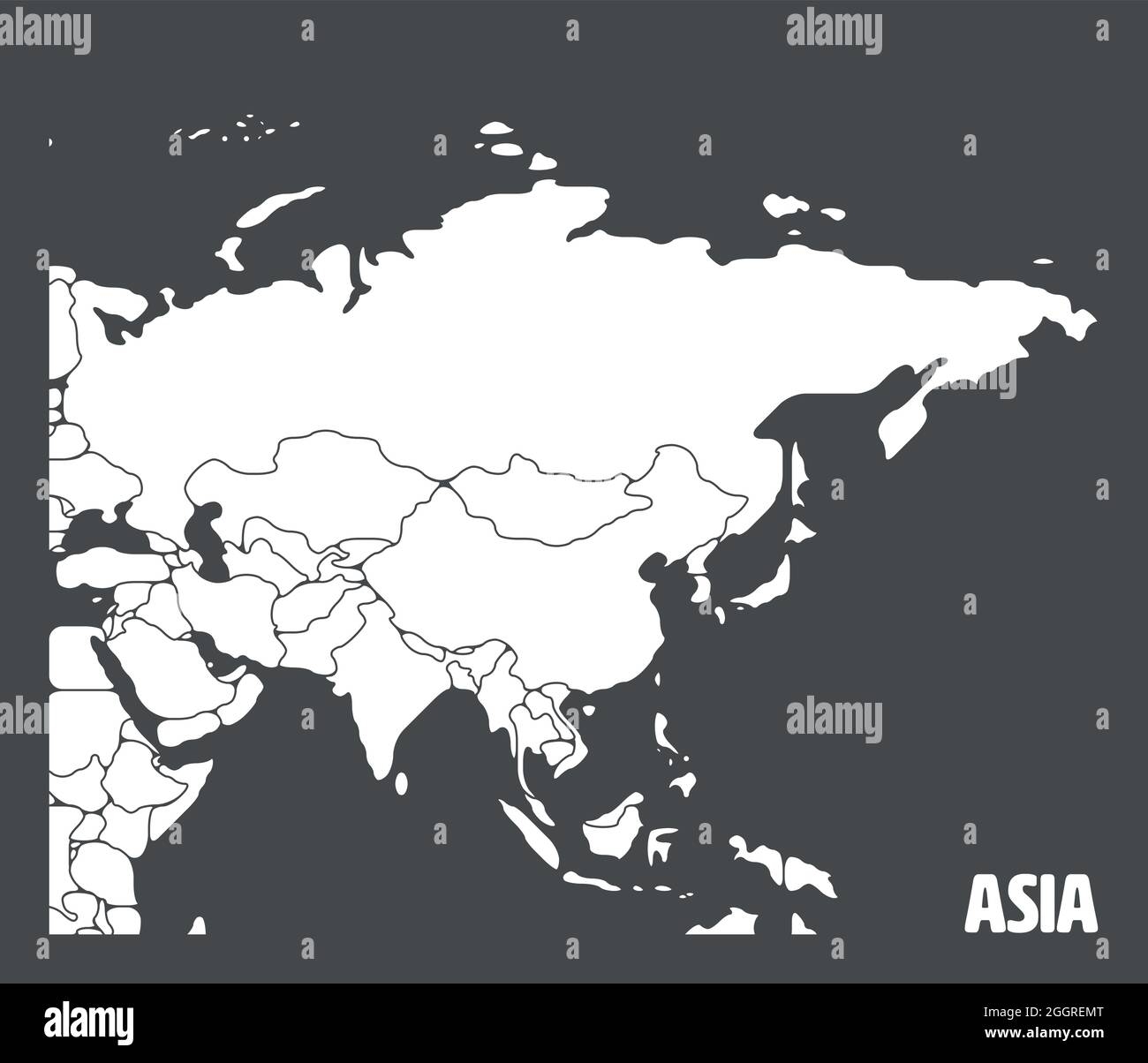asia blank political map