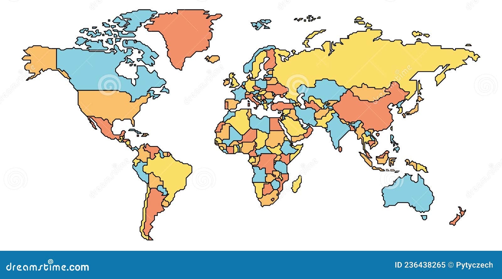 Simplified Smooth Border World Map Stock Vector Illustration Of World Cartography 236438265 Simplified Smooth Border World Map Stock Vector Illustration Of World Cartography 236438265