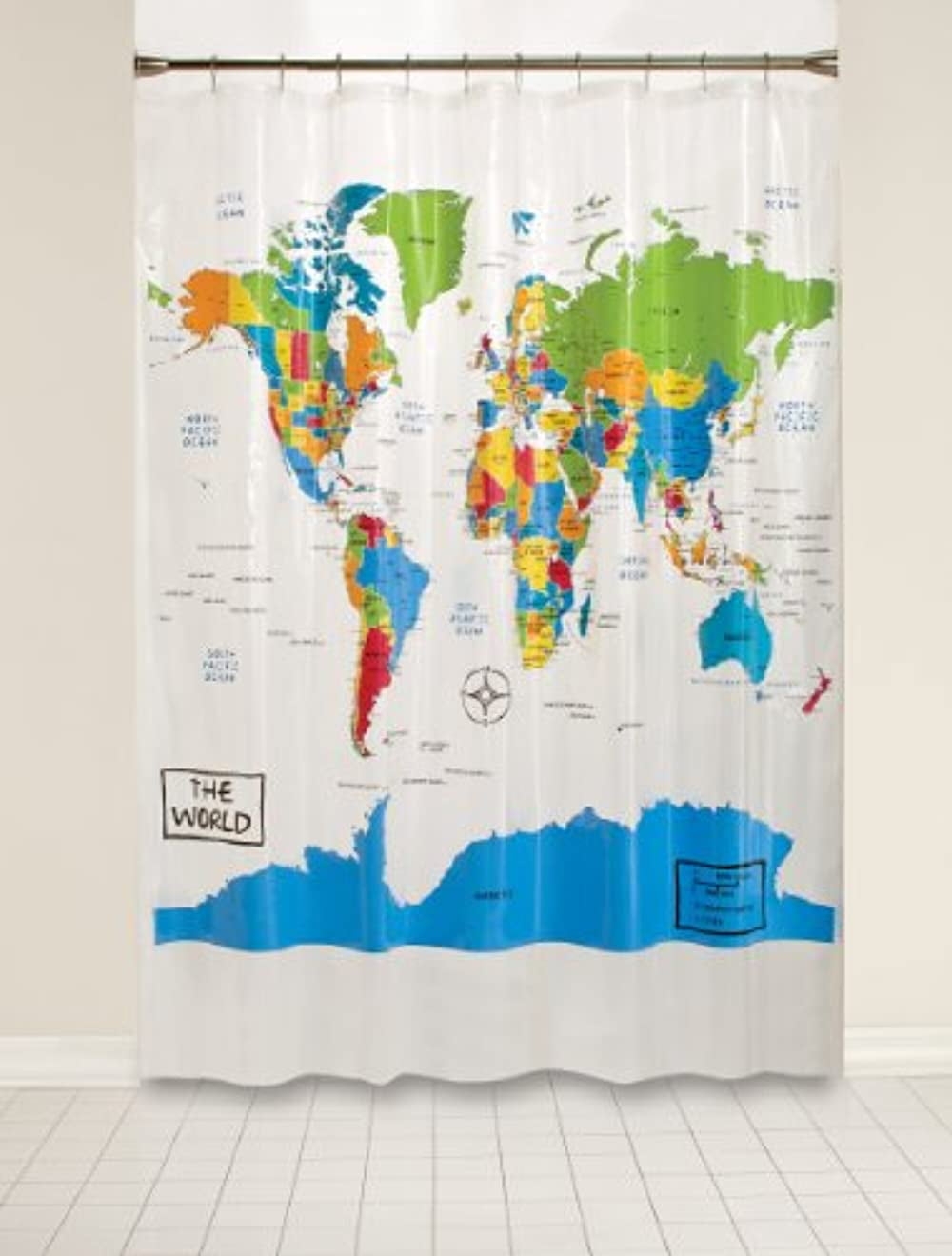 SKL Home World Map Shower Curtain Walmart