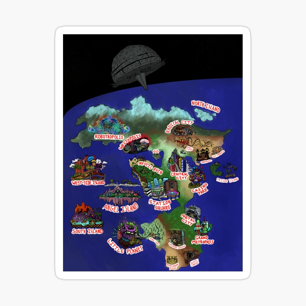 Sonic World Map Postcard For Sale By BatteryBatty Redbubble