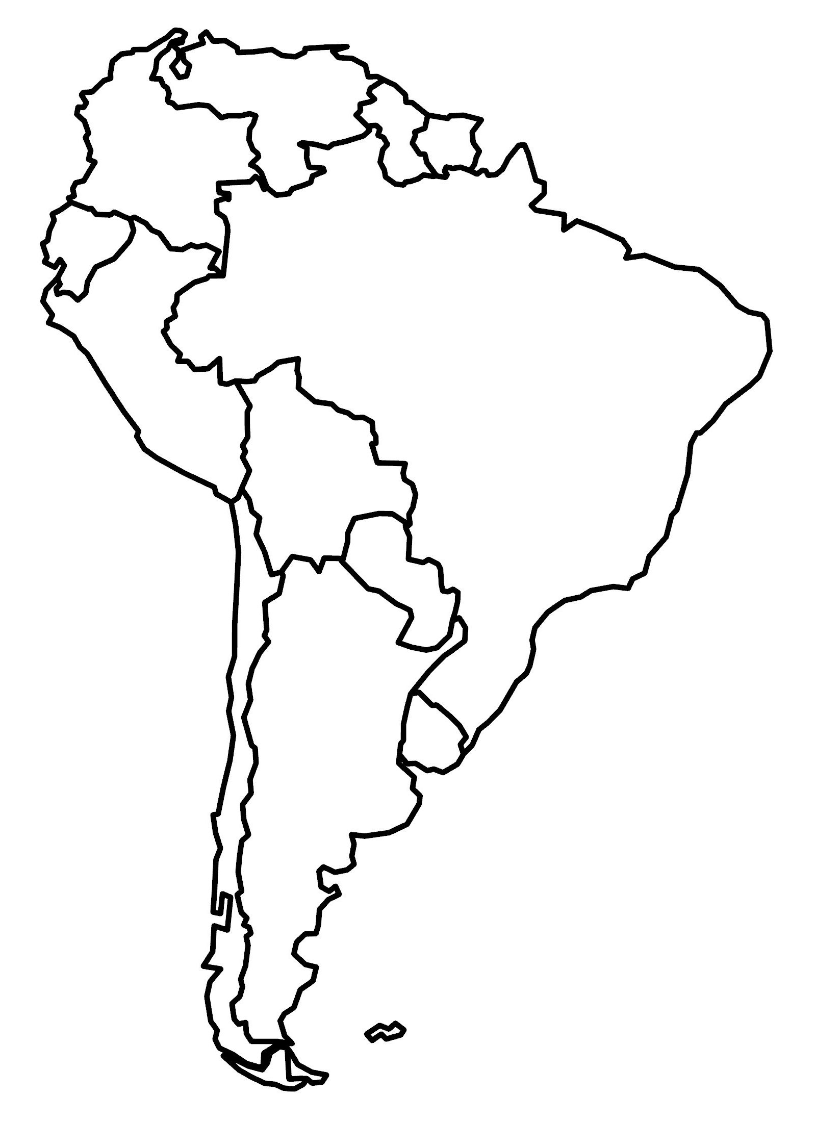South America Blank Map And Country Outlines GIS Geography