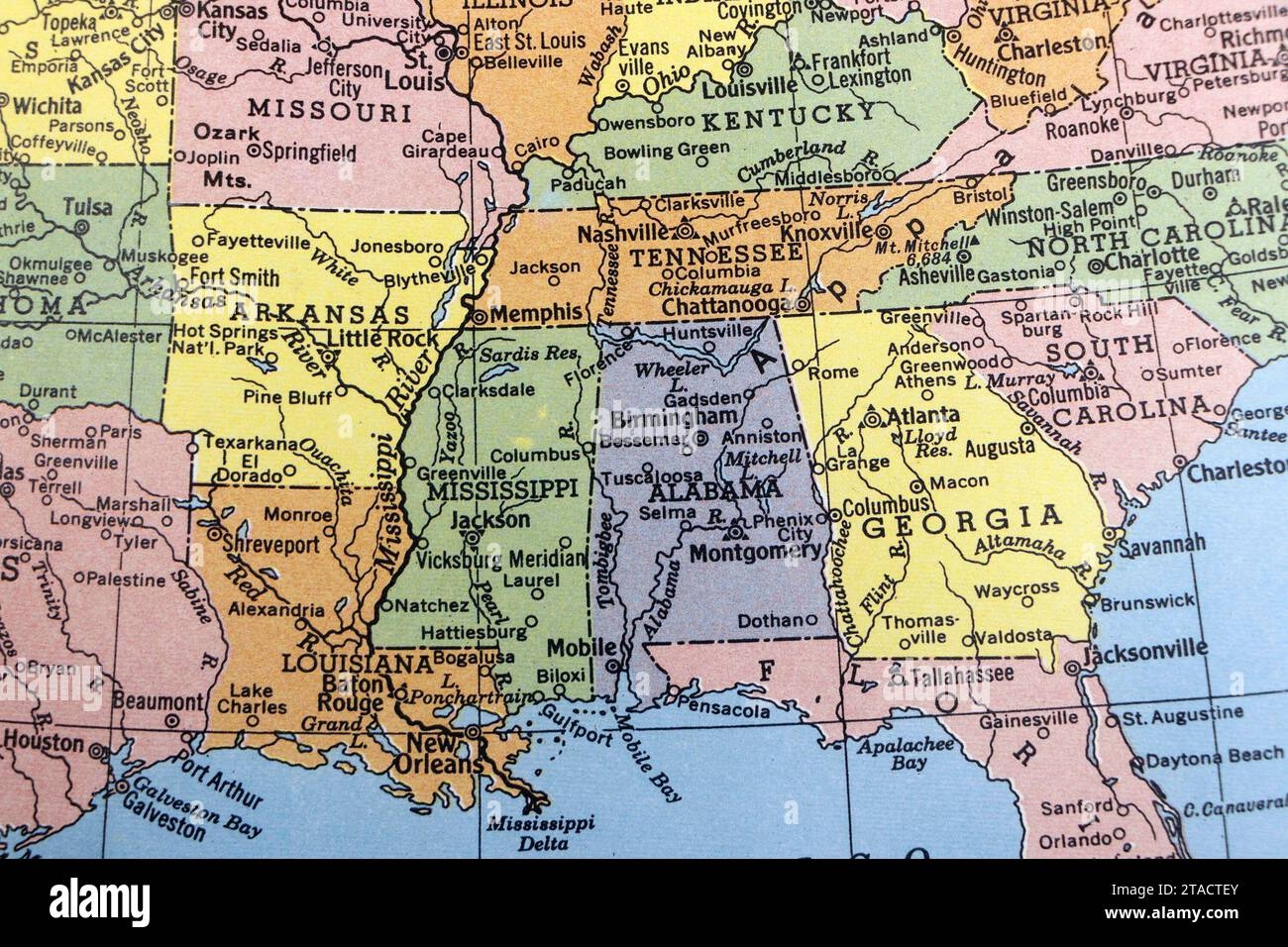Southern States Map Usa Hi res Stock Photography And Images Alamy