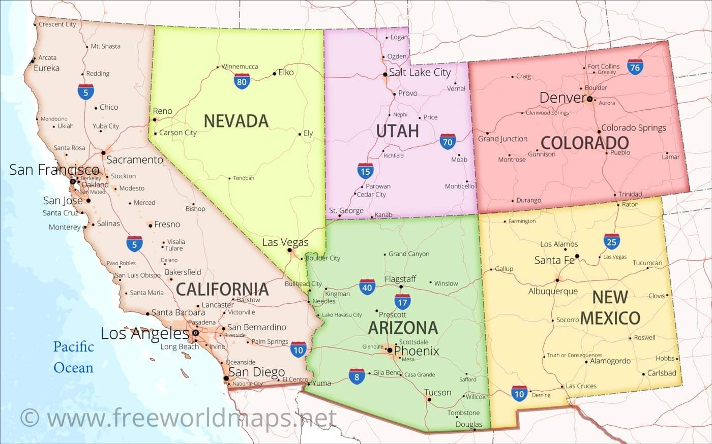 Southwestern US Maps Southwestern US Maps