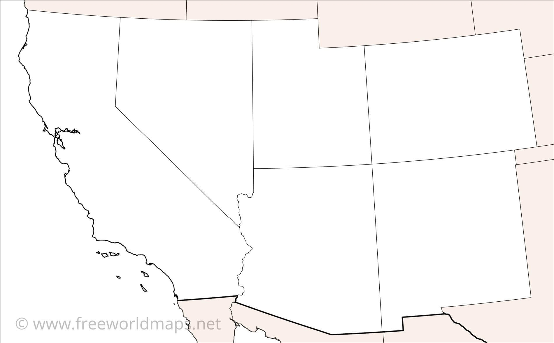 Southwestern US Political Map By Freeworldmaps