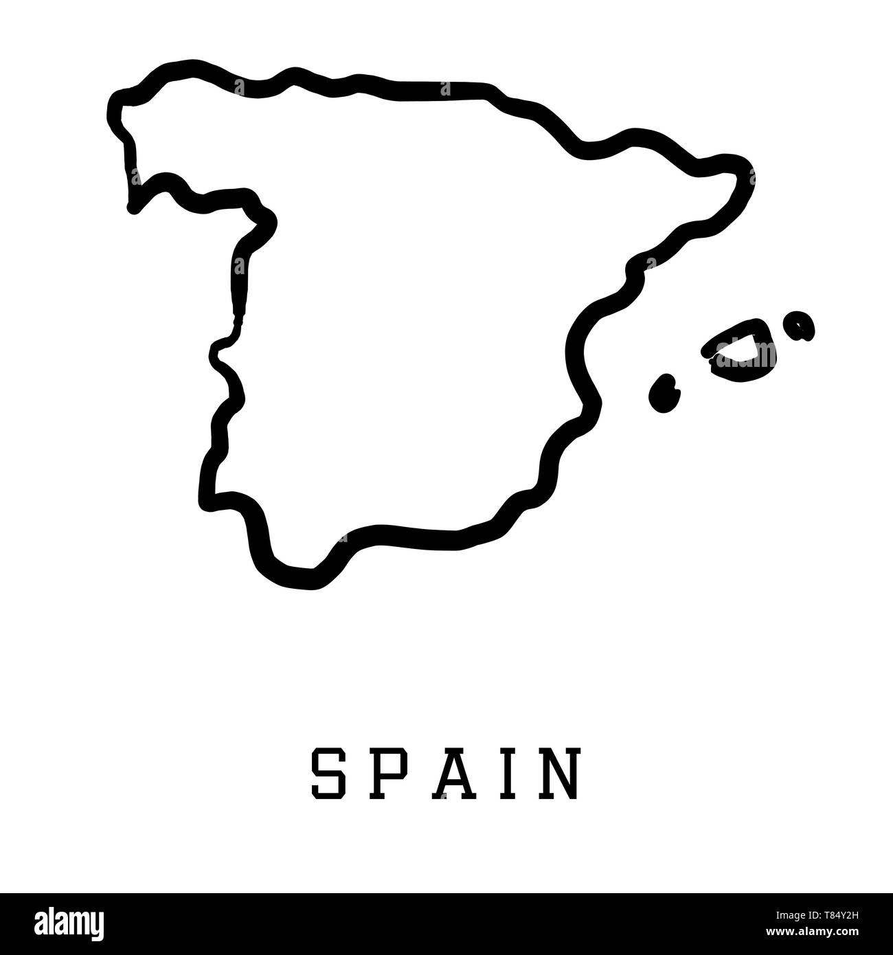 Spain Map Outline Stock Vector Images Alamy