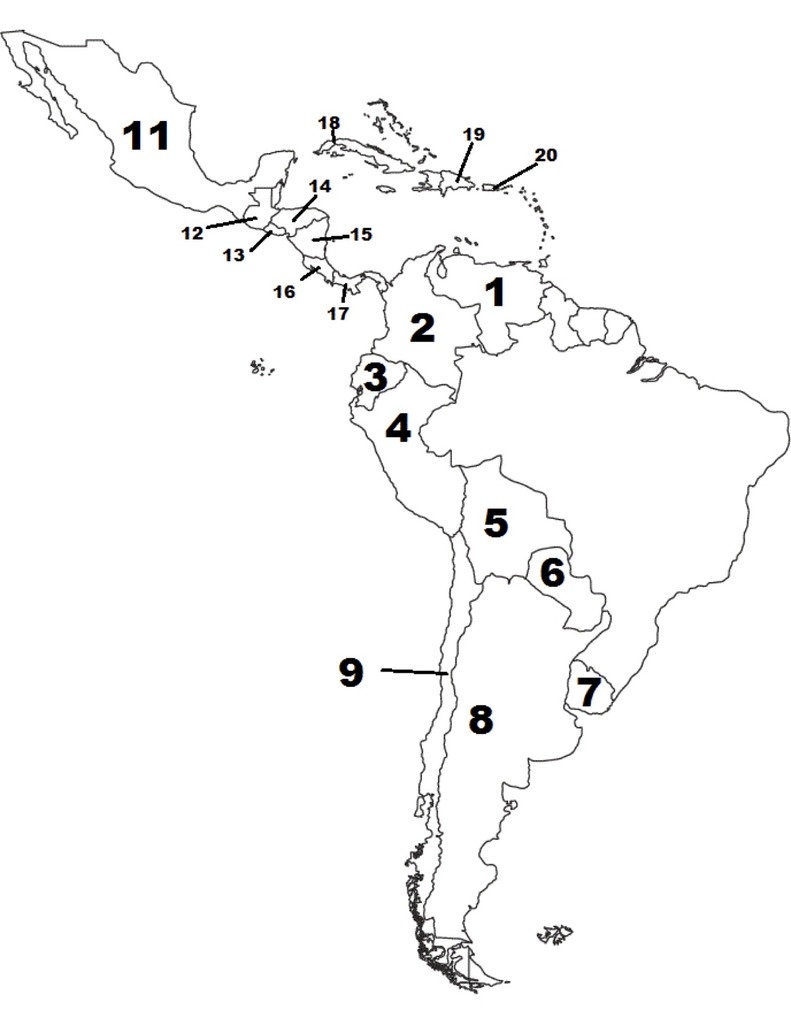 blank map of spanish speaking countries
