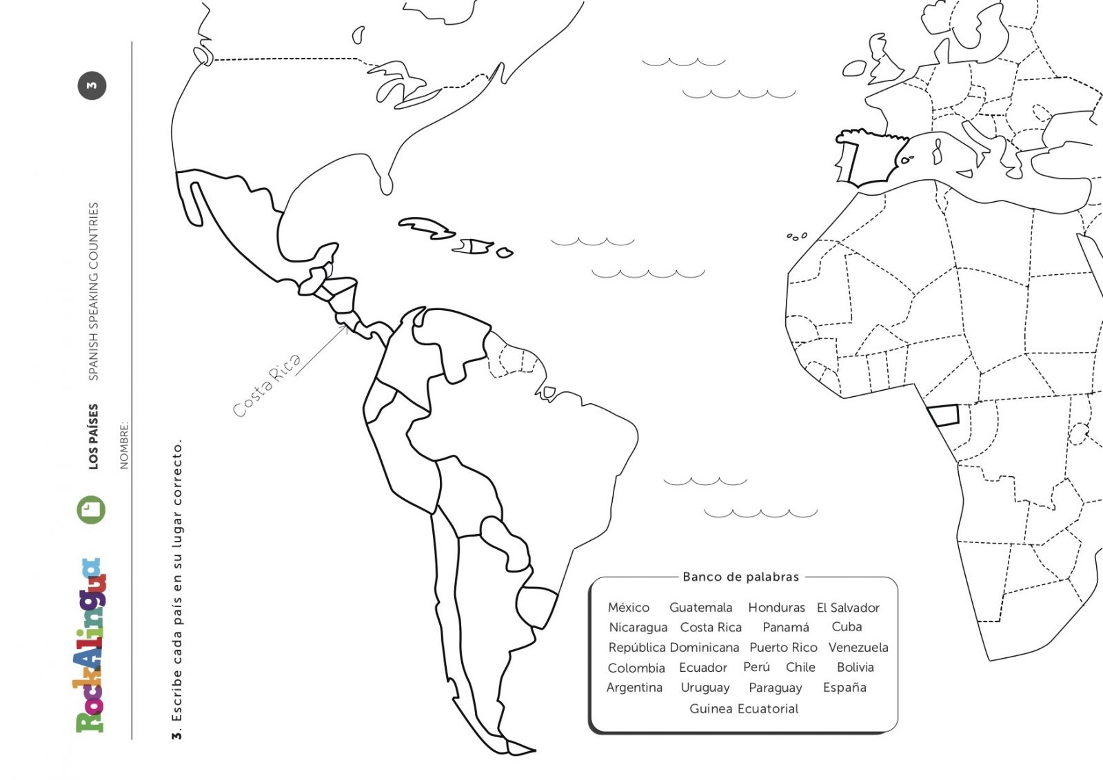 Spanish Speaking Countries Worksheet For Kids Spanish Speaking Countries Worksheet For Kids