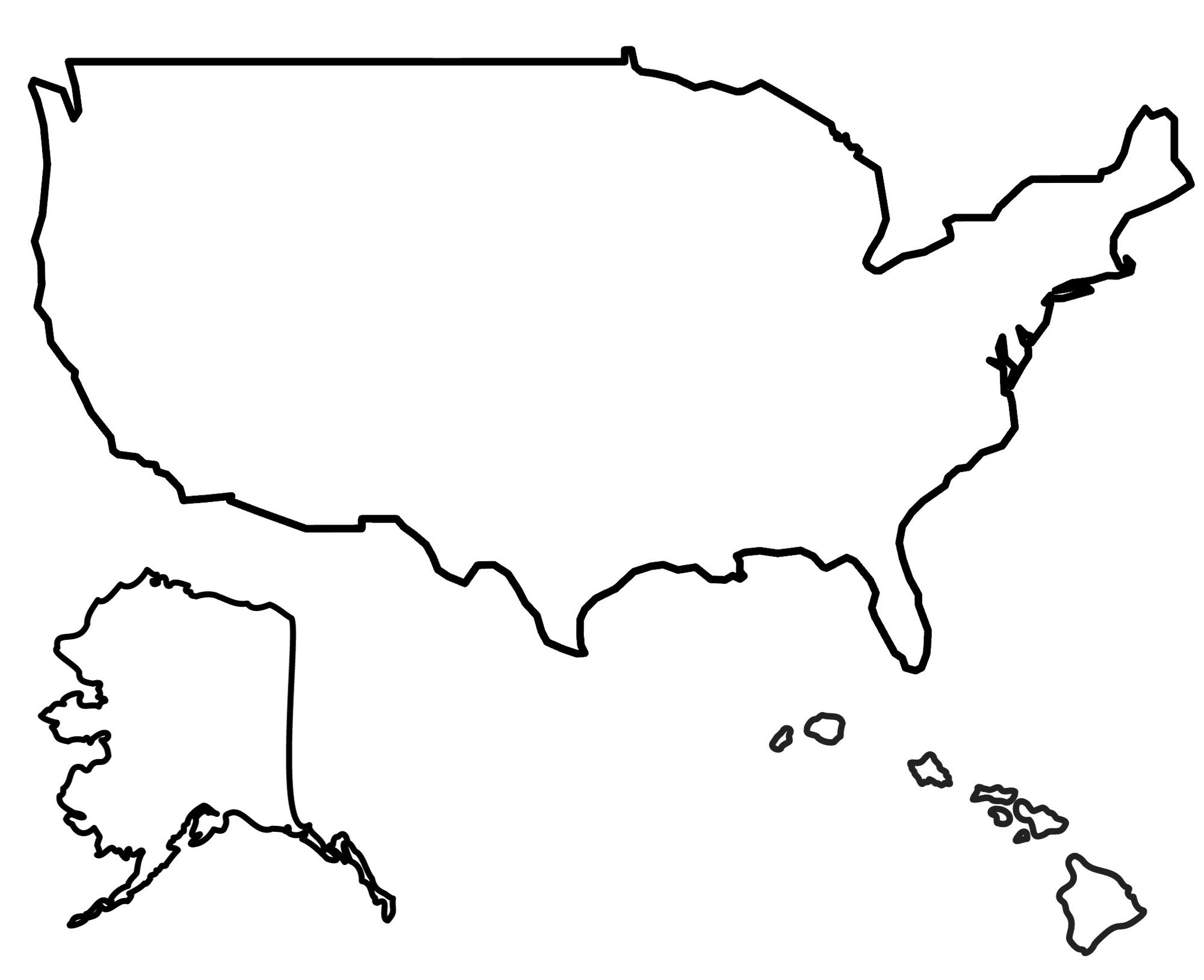 blank united states political map