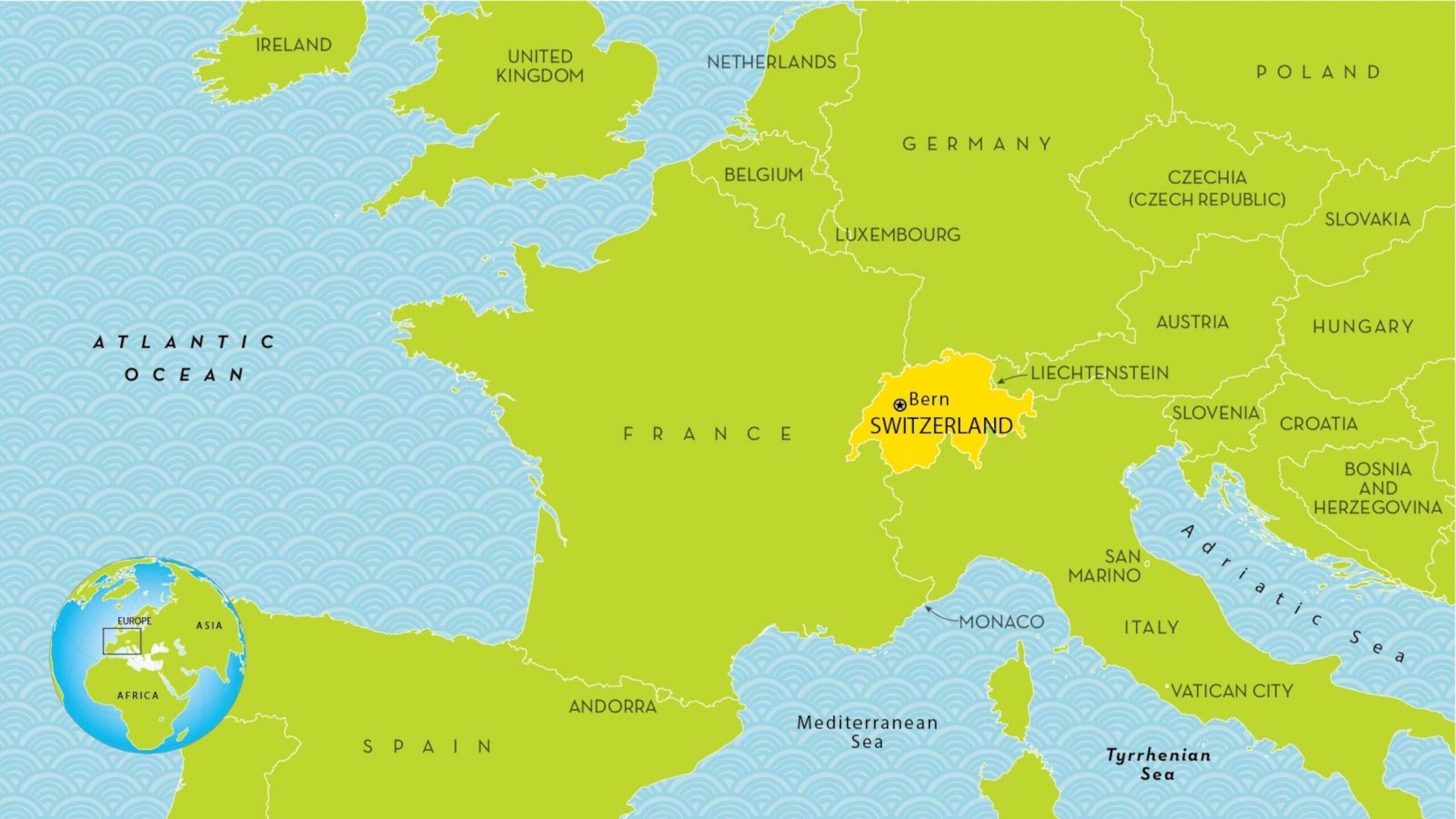 switzerland in world map