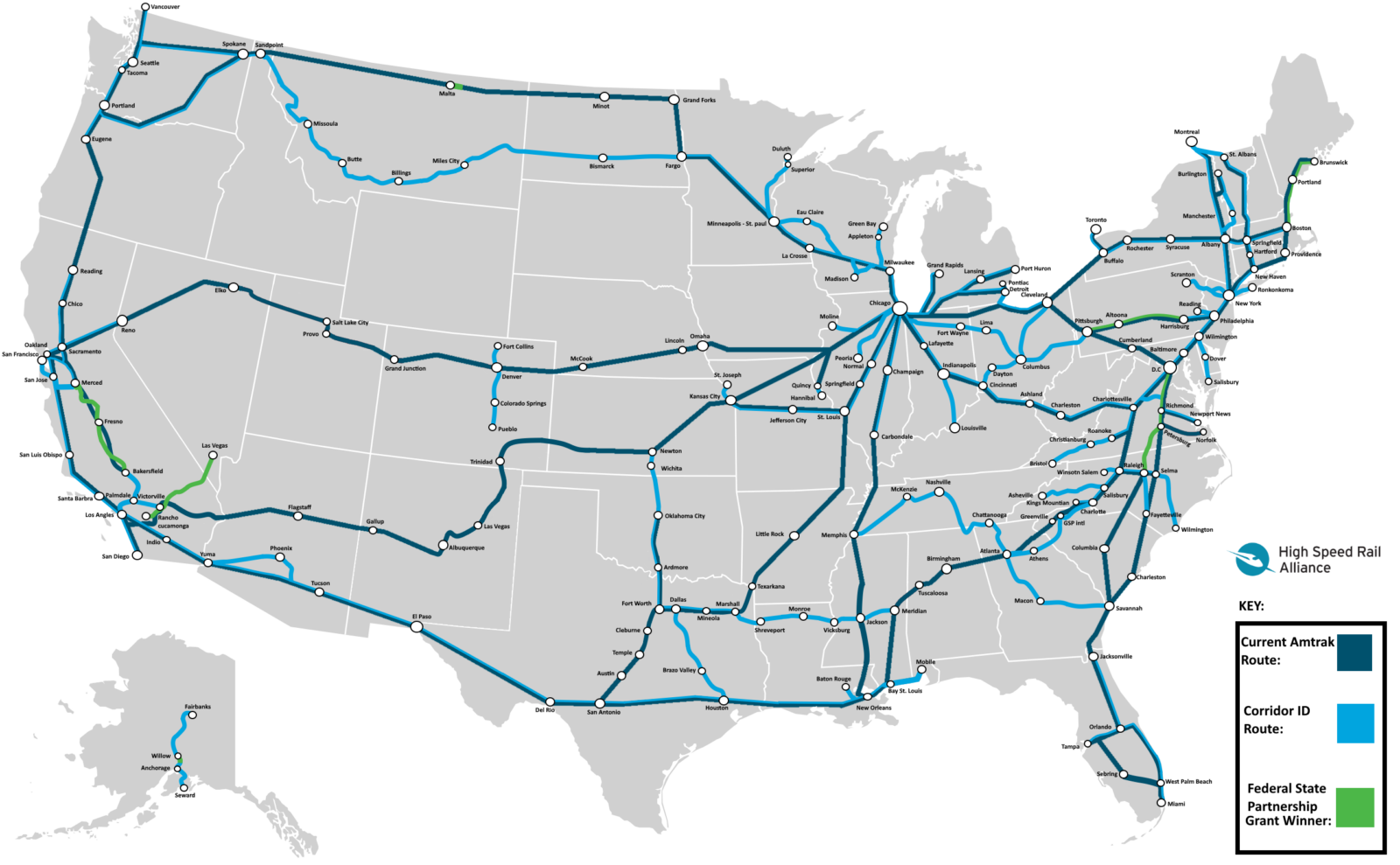 united states high speed rail map