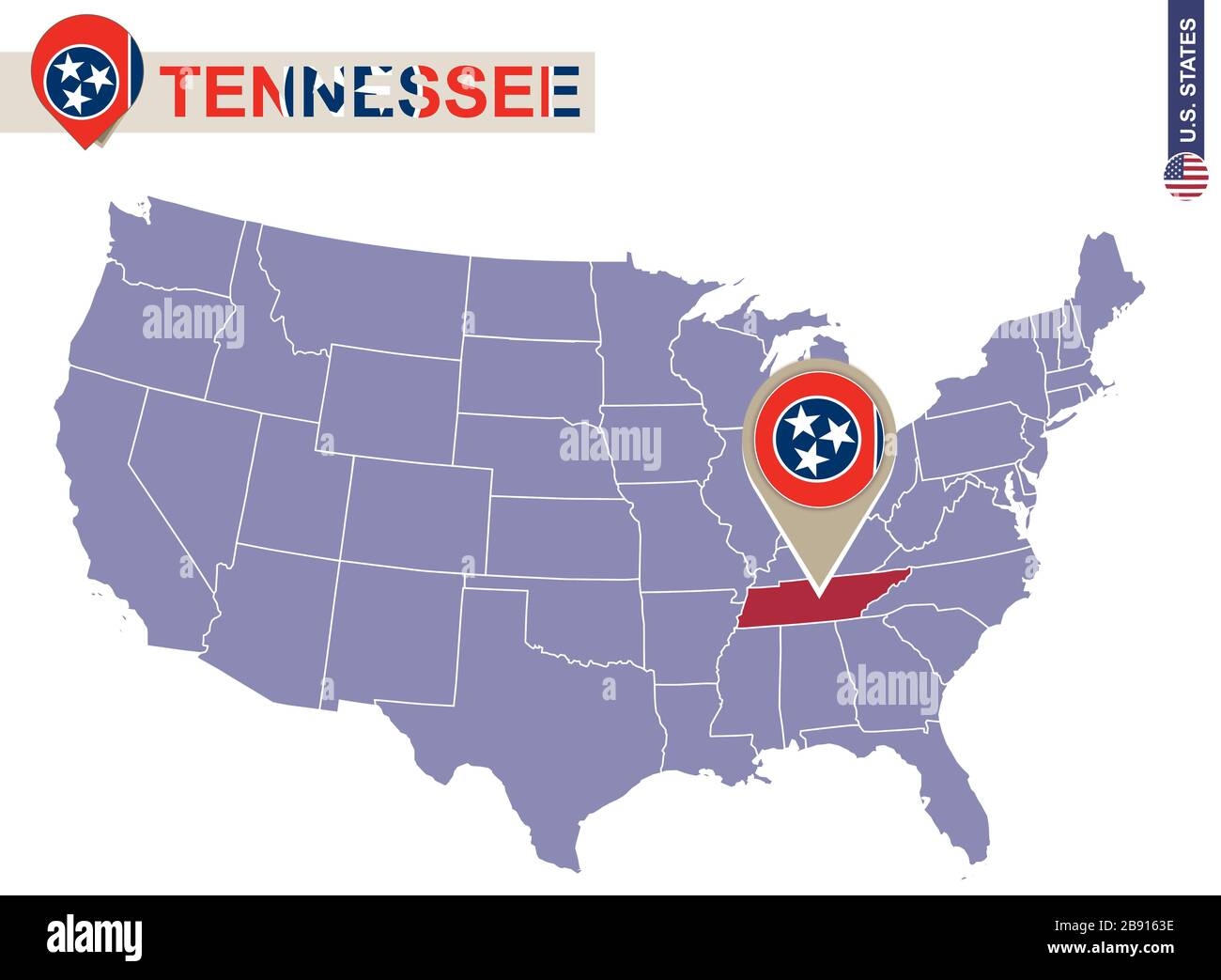 tennessee united states map