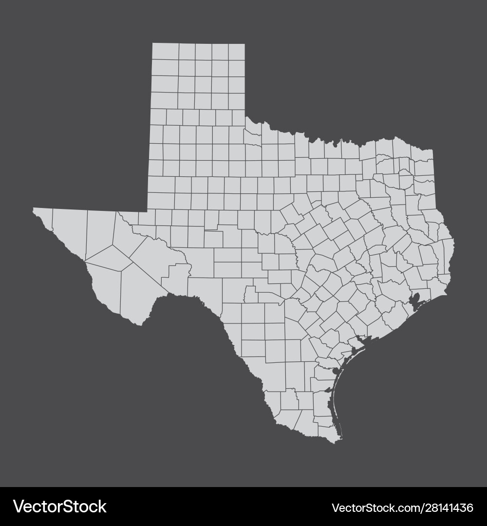 Texas County Map 28141436 Royalty Free Vector VectorStock