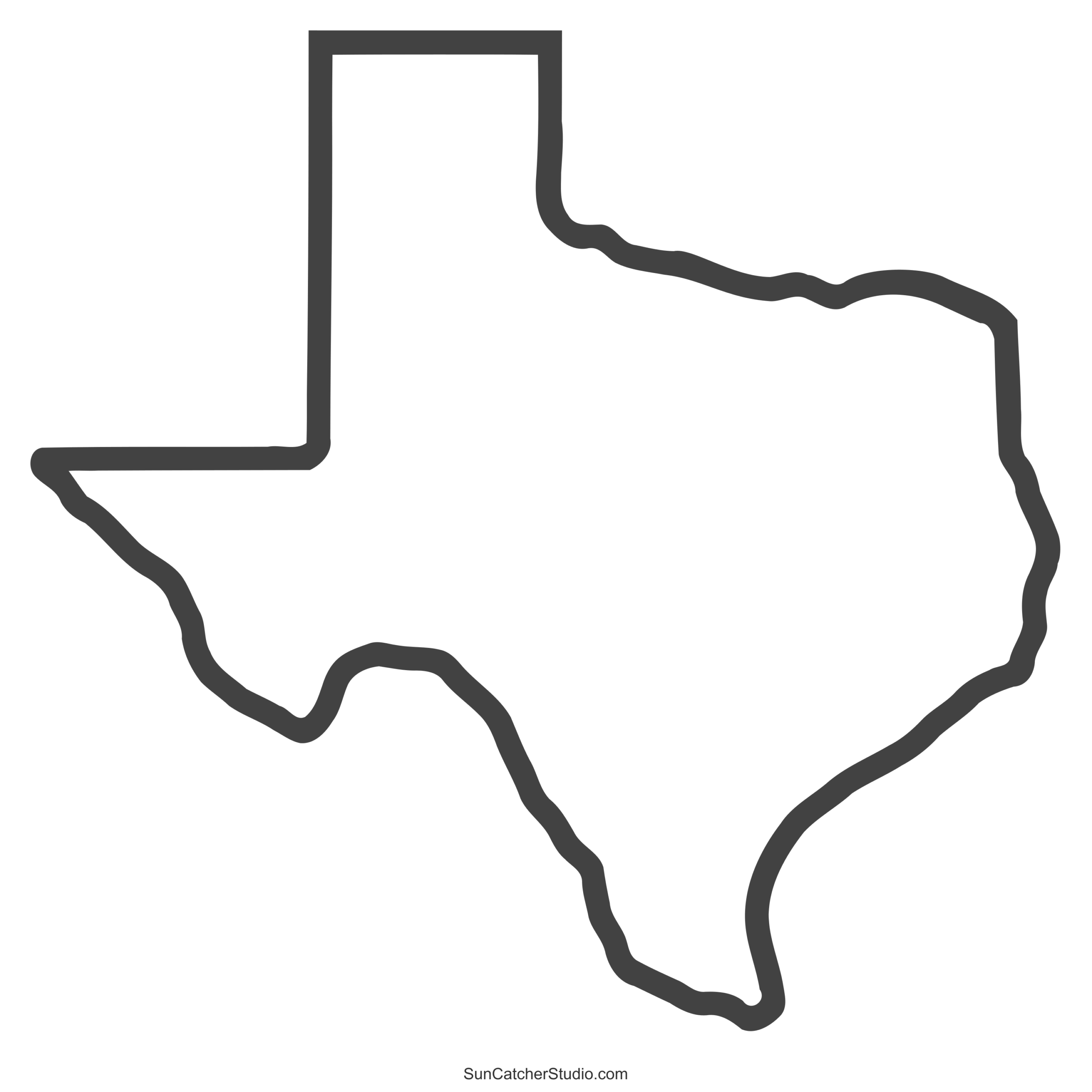 Texas Map Outline Printable State Shape Stencil Pattern Free Printables Lettering SVG Files Tools Apps