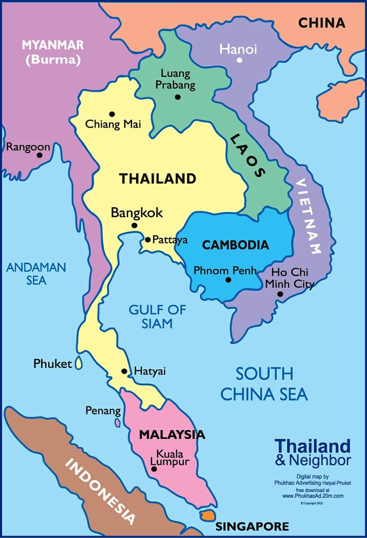 Thailand And Surrounding Countries Thailand And Surrounding Countries