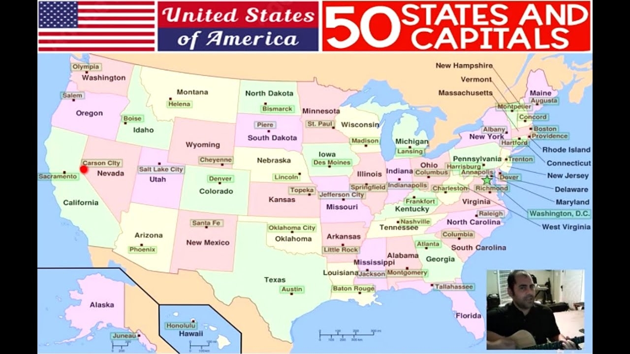 map of the 50 united states and capitals