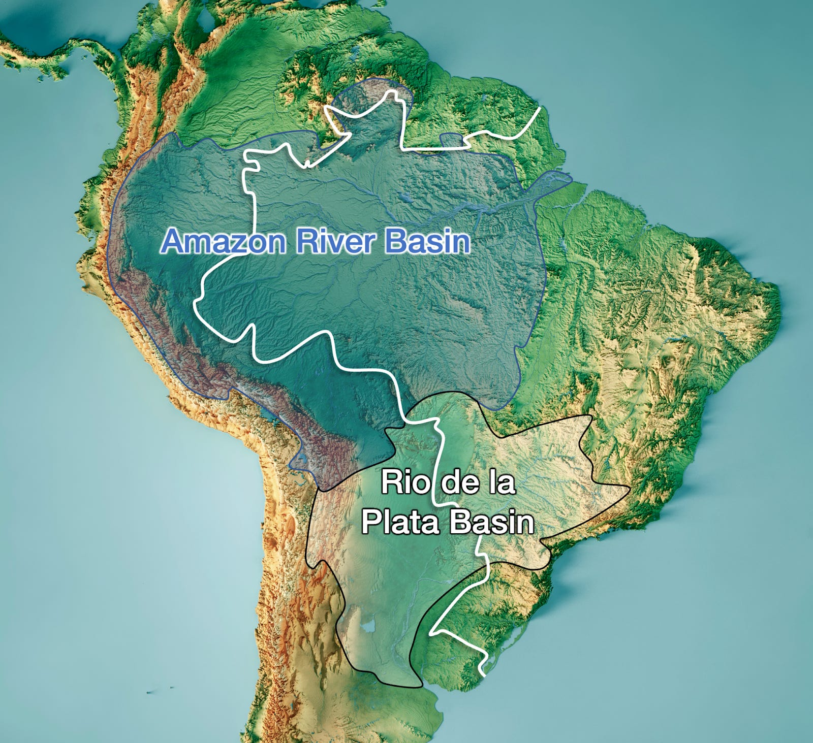 world map of amazon river