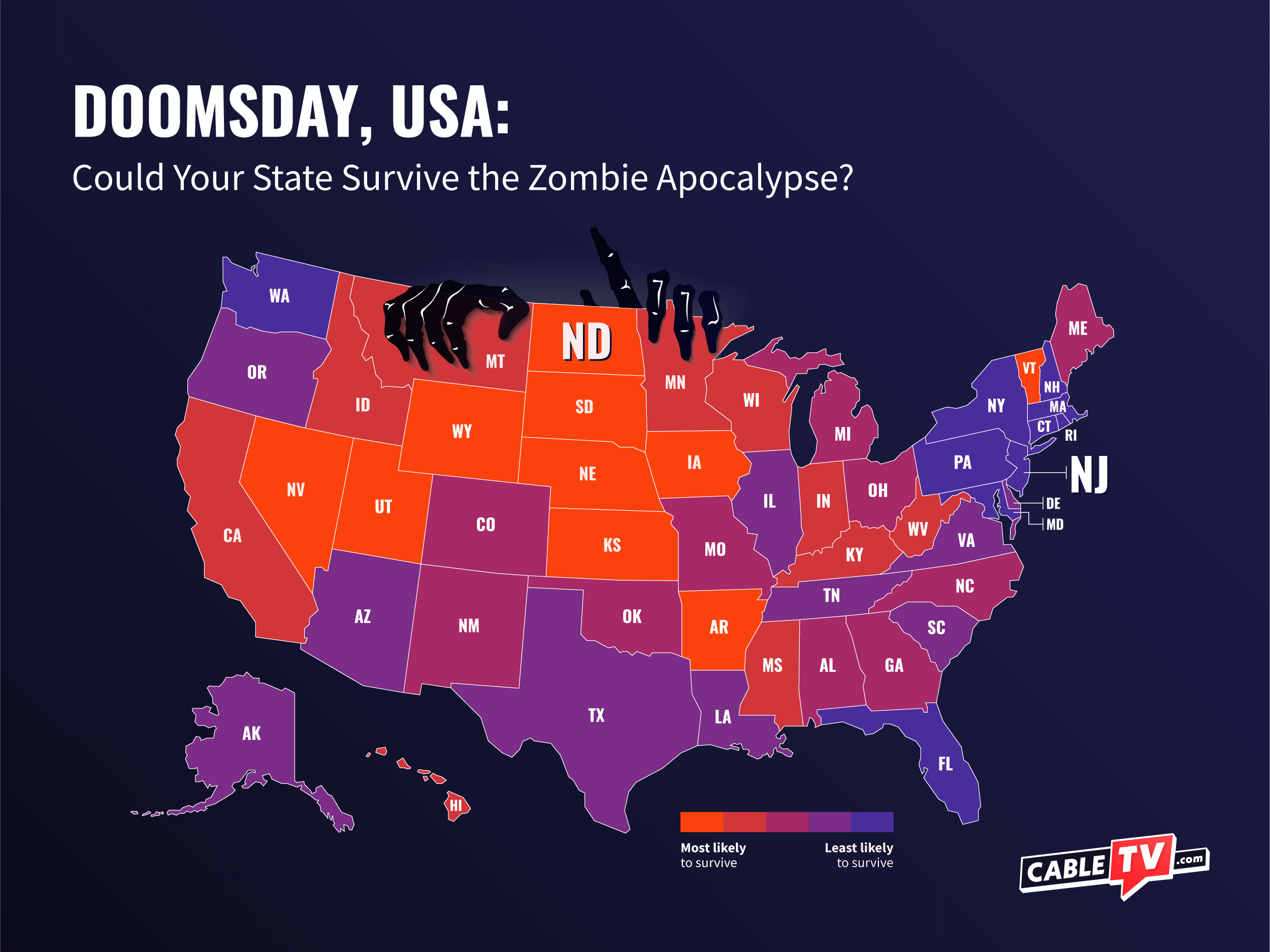 The Best And Worst States For Surviving A Zombie Apocalypse
