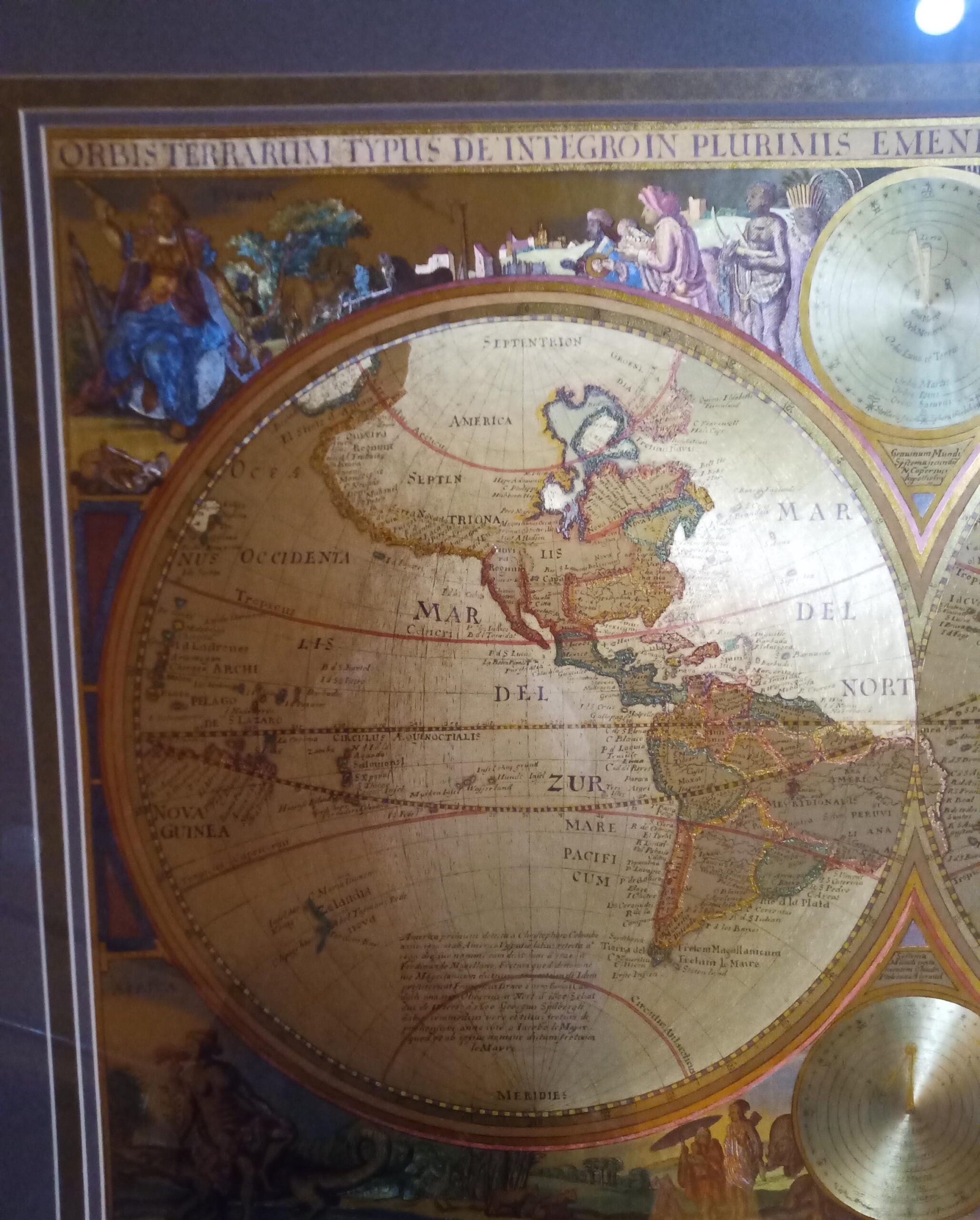 The Bombay Company s Large Rare Framed Double Hemisphere World Map With Gold Leaf Foil And Milk Paint Etsy