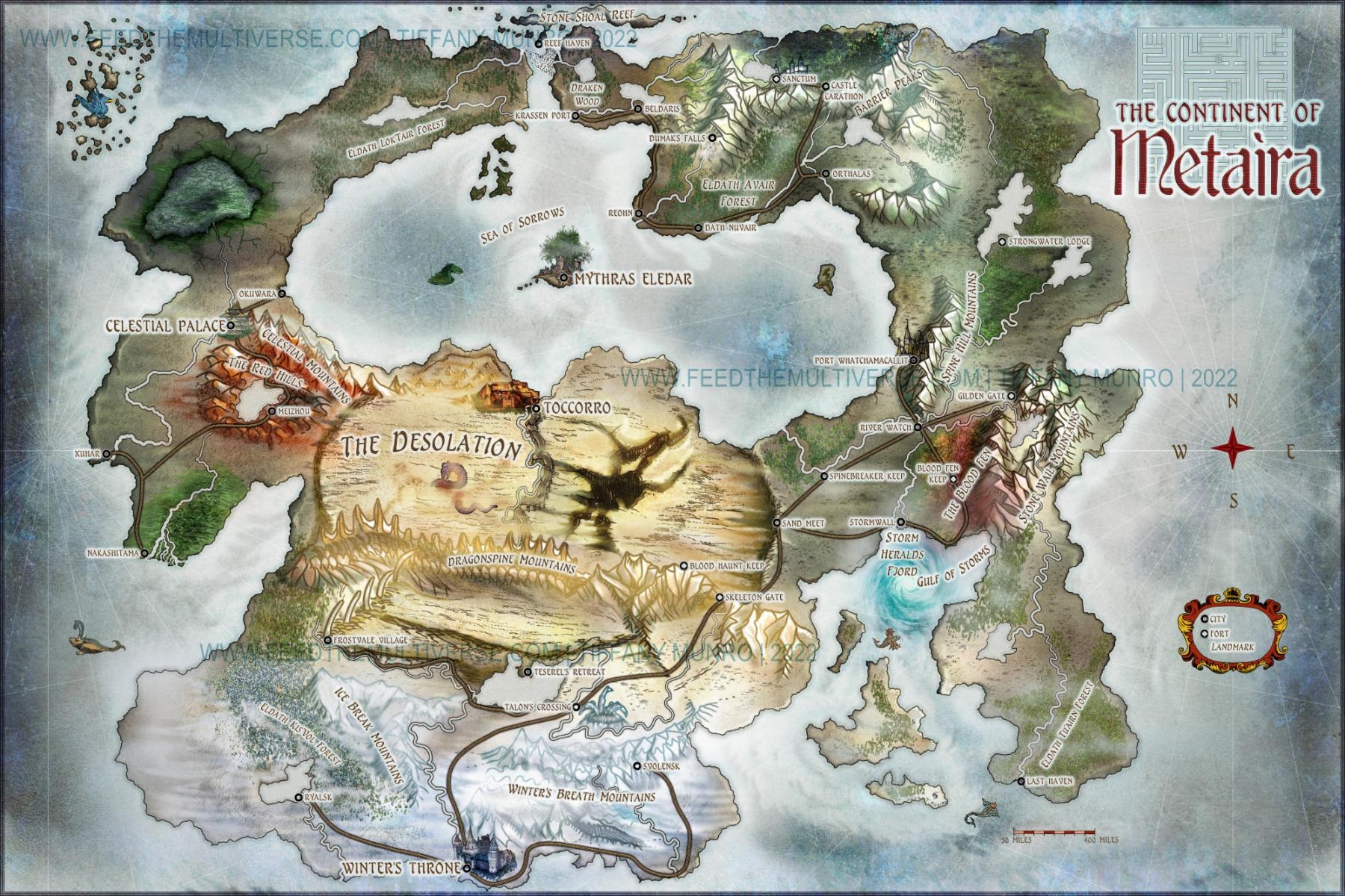 The Continent Of Metaria Fantasy Map Painting Feed The Multiverse Fantasy Maps World Building